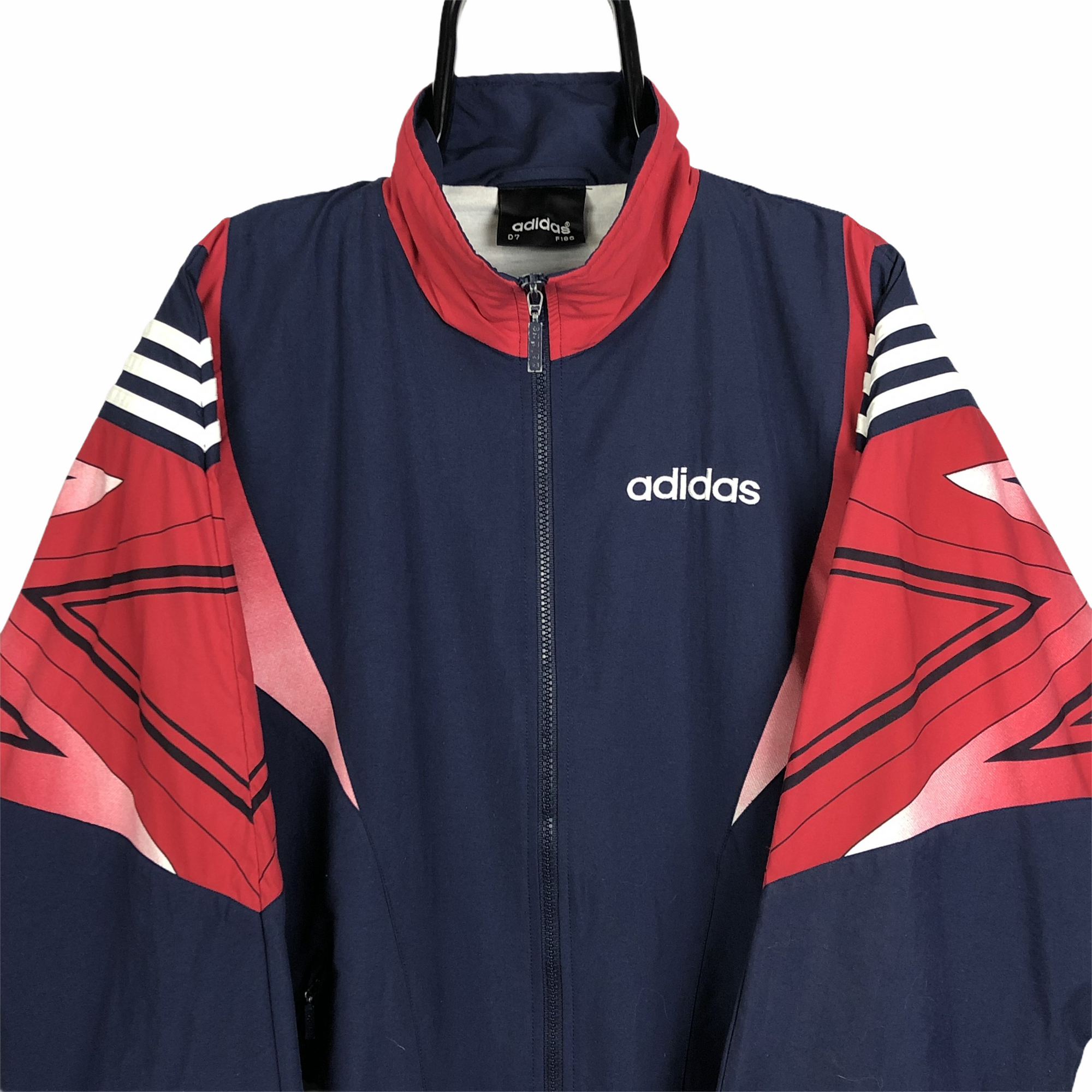 Vintage Adidas Track Jacket in Navy/Red/White - Men's Large/Women's XL