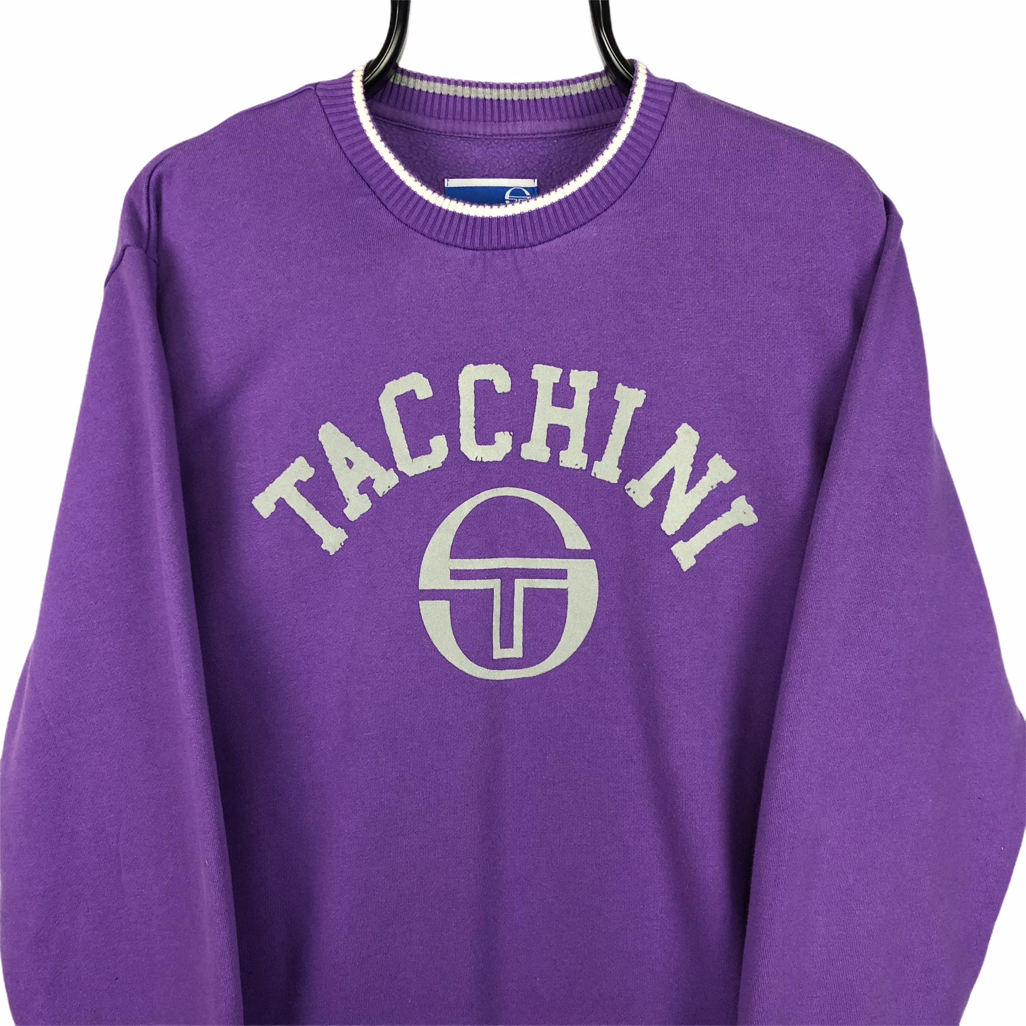 Vintage Sergio Tacchini Sweatshirt in Purple - Men's Medium/Women's Large
