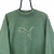 Vintage 90s Puma Embroidered Big Logo Sweatshirt in Olive Green - Men's Medium/Women's Large