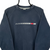 VINTAGE NIKE EMBROIDERED SMALL SWOOSH SWEATSHIRT IN WASHED NAVY - MEN'S MEDIUM/WOMEN'S LARGE