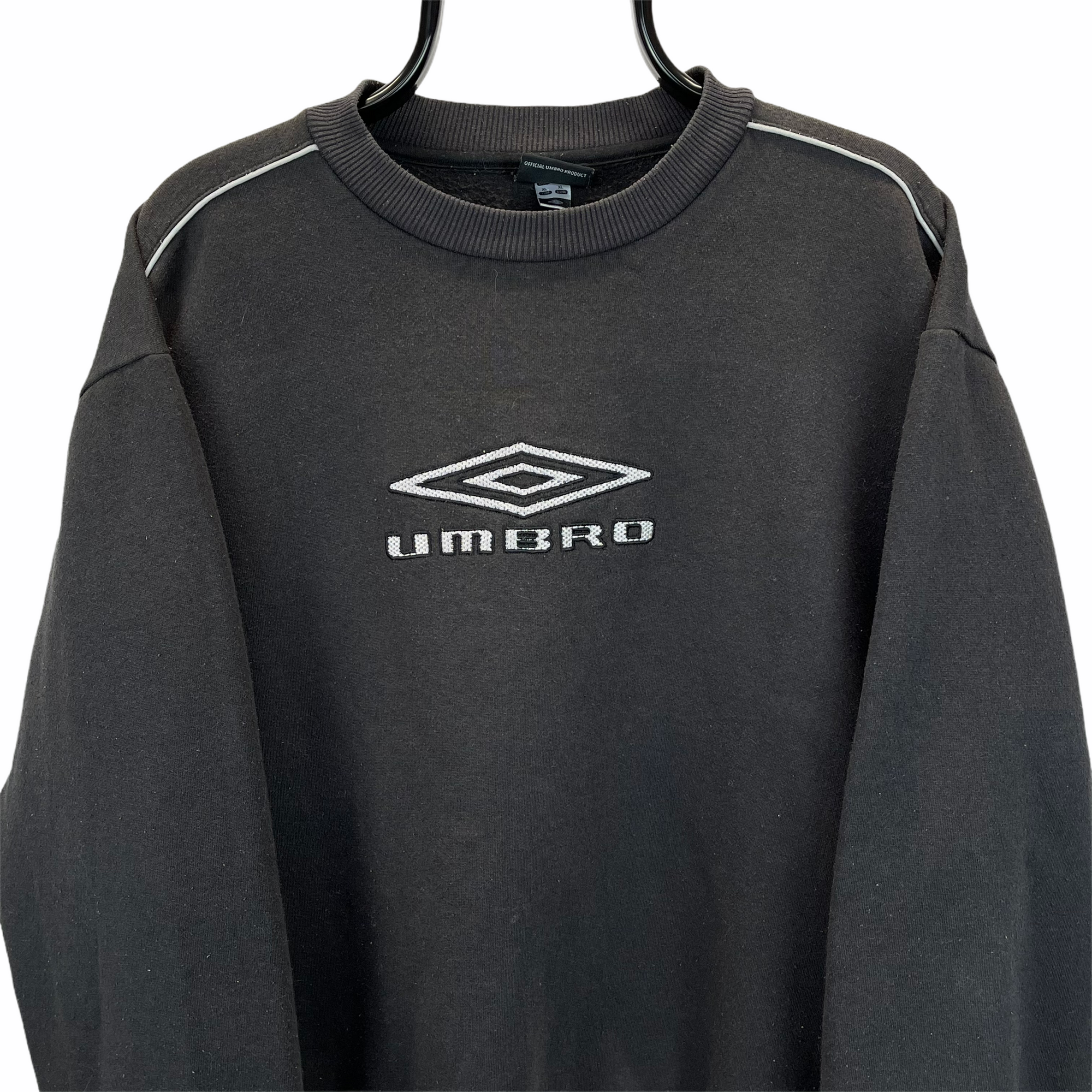Vintage 90s Umbro Spellout Sweatshirt in Black - Men's Large/Women's XL