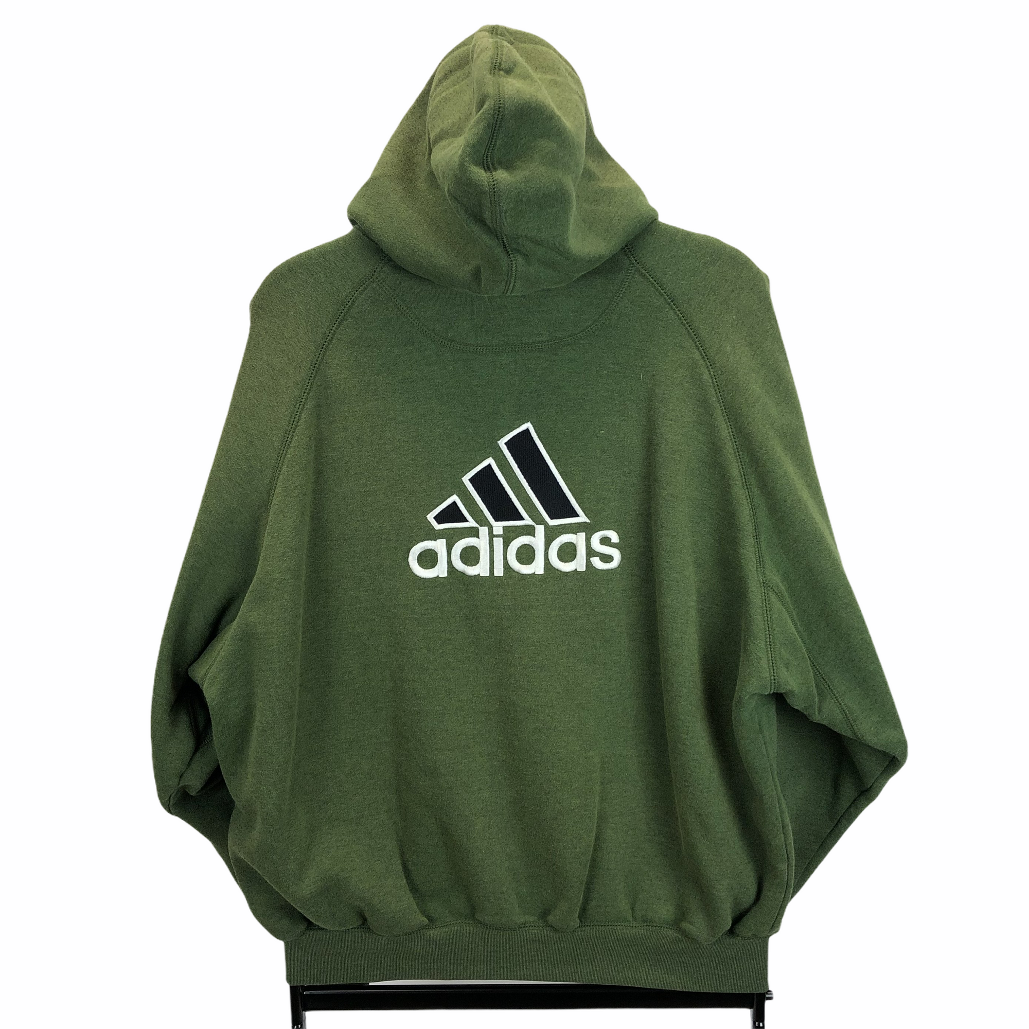 Vintage 90s Adidas Zip Up Hoodie in Forest Green - Men's Large/Women's XL