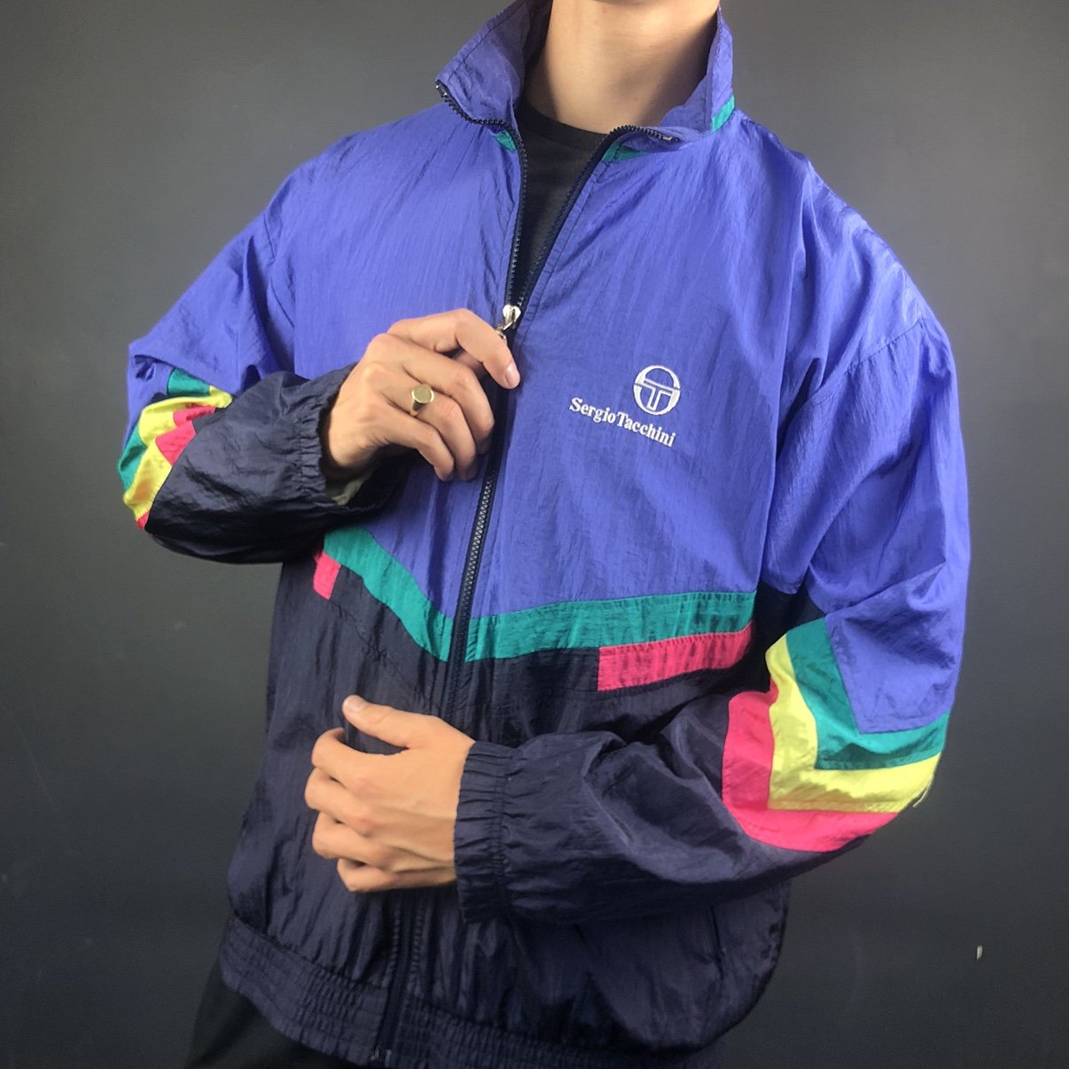 Vintage Sergio Tacchini Track Jacket - Large - Vintique Clothing