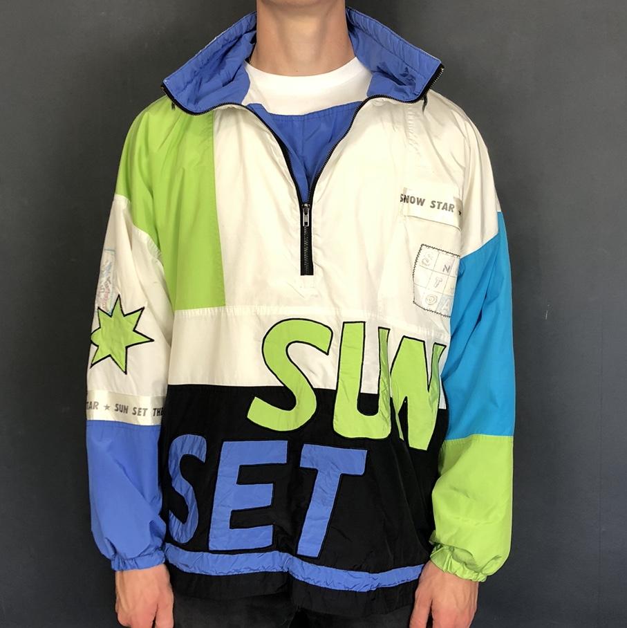 Vintage ‘Sun Set’ Rain Jacket / Windbreaker - Large - Vintique Clothing