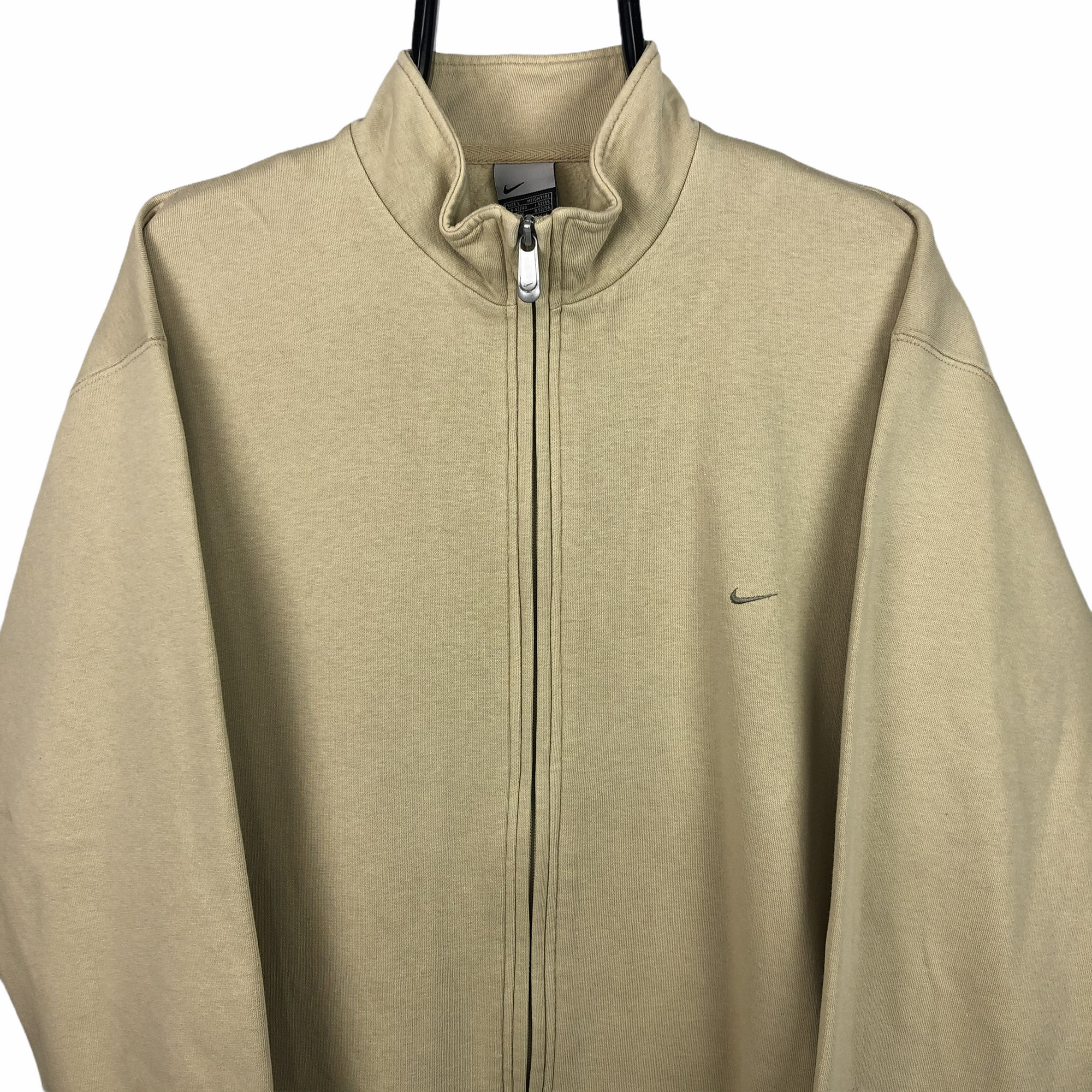 Vintage Nike Zip Up Sweatshirt in Beige - Men's Large/Women's XL