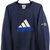 Vintage 90s Adidas Embroidered Spellout Sweatshirt in Navy - Men's Large/Women's XL
