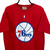 VINTAGE PHILADELPHIA 76ERS NBA TEE IN RED - MEN'S LARGE/WOMEN'S XL