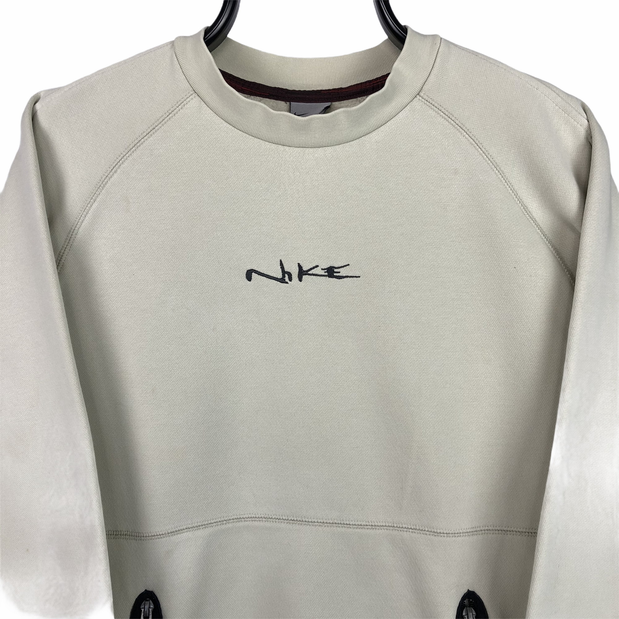 Vintage Nike Graffiti Spellout Sweatshirt in Beige - Men's Small/Women's Medium