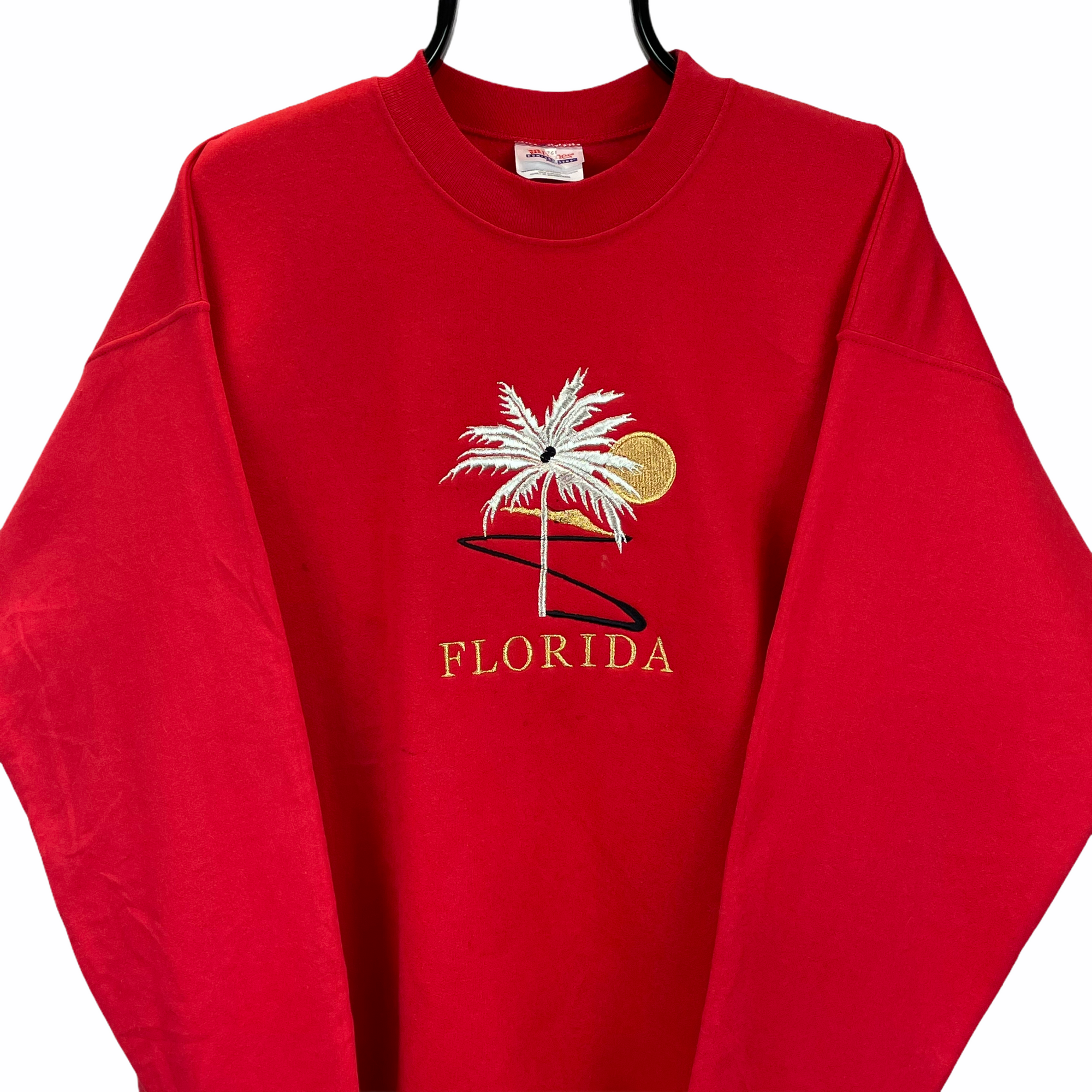 VINTAGE 90S FLORIDA SWEATSHIRT IN RED - MEN'S LARGE/WOMEN'S XL