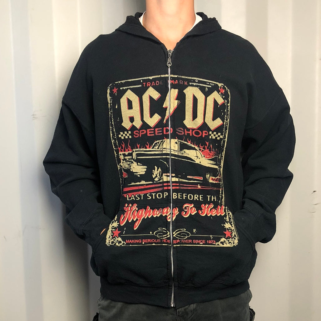 Vintage AC/DC Spellout Hoodie - Medium