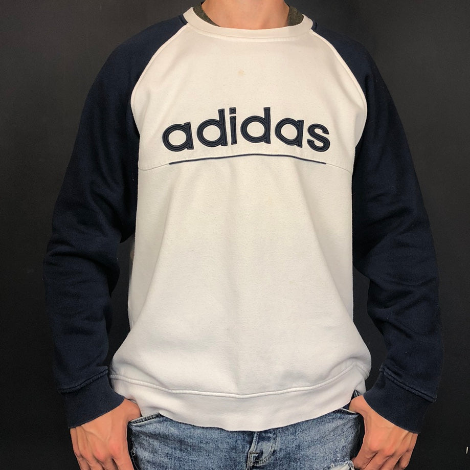 Vintage Adidas Sweatshirt with Embroidered Spellout - Large