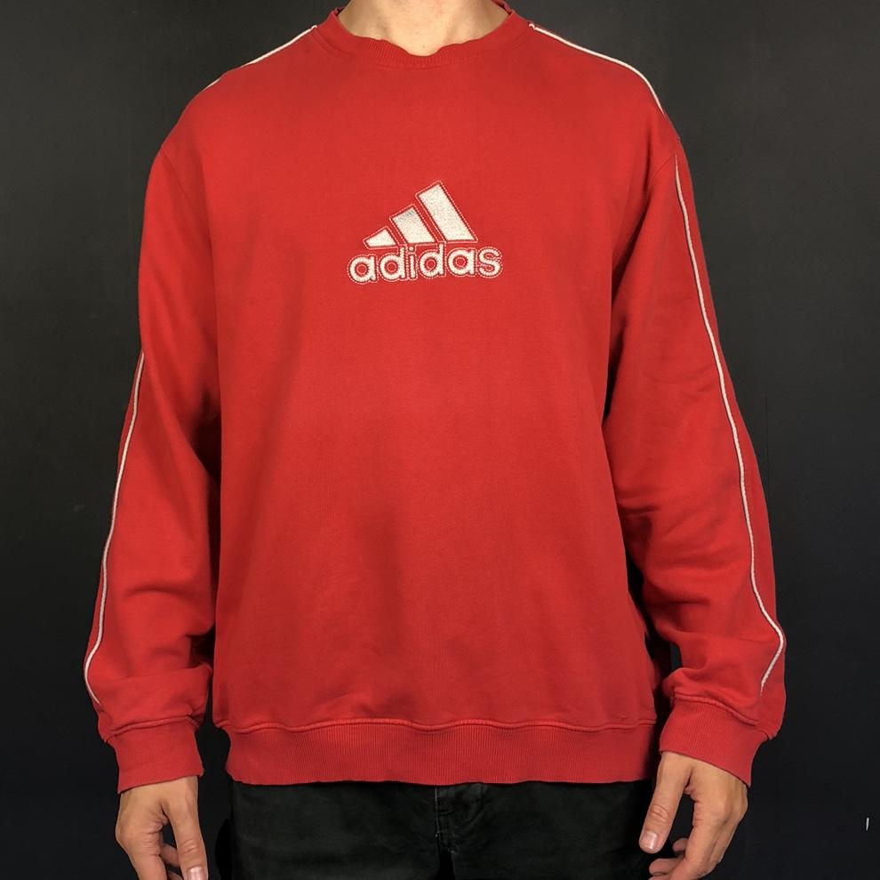 Vintage Adidas Spellout Sweatshirt with Embroidered Spellout - Large - Vintique Clothing