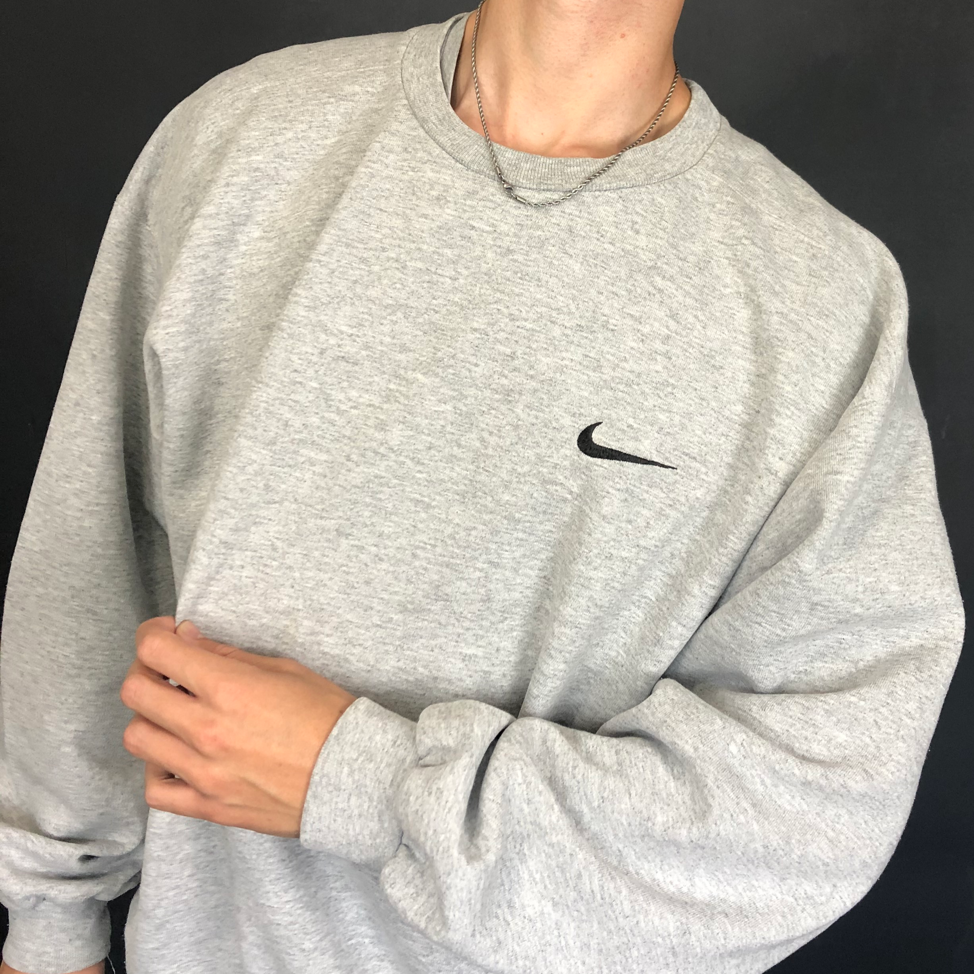 VINTAGE NIKE SWEATSHIRT WITH EMBROIDERED SWOOSH - Vintique Clothing
