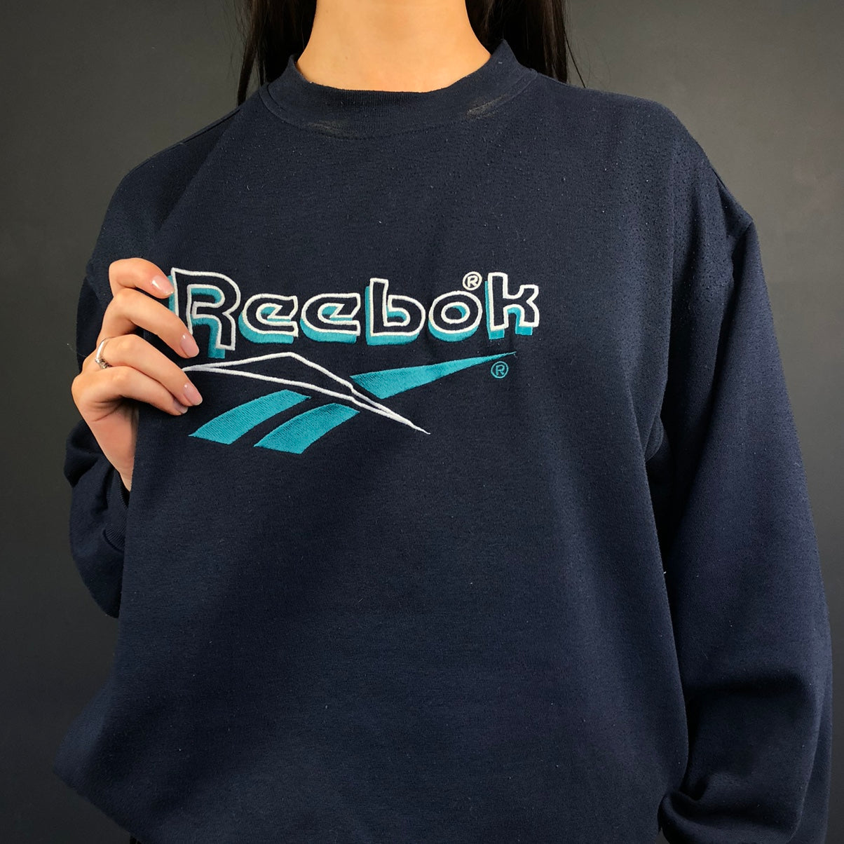 Vintage Reebok Spellout Sweatshirt with Embroidered Spellout & Logo
