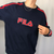 VINTAGE FILA SPELLOUT SWEATSHIRT IN NAVY/Red - LARGE - Vintique Clothing