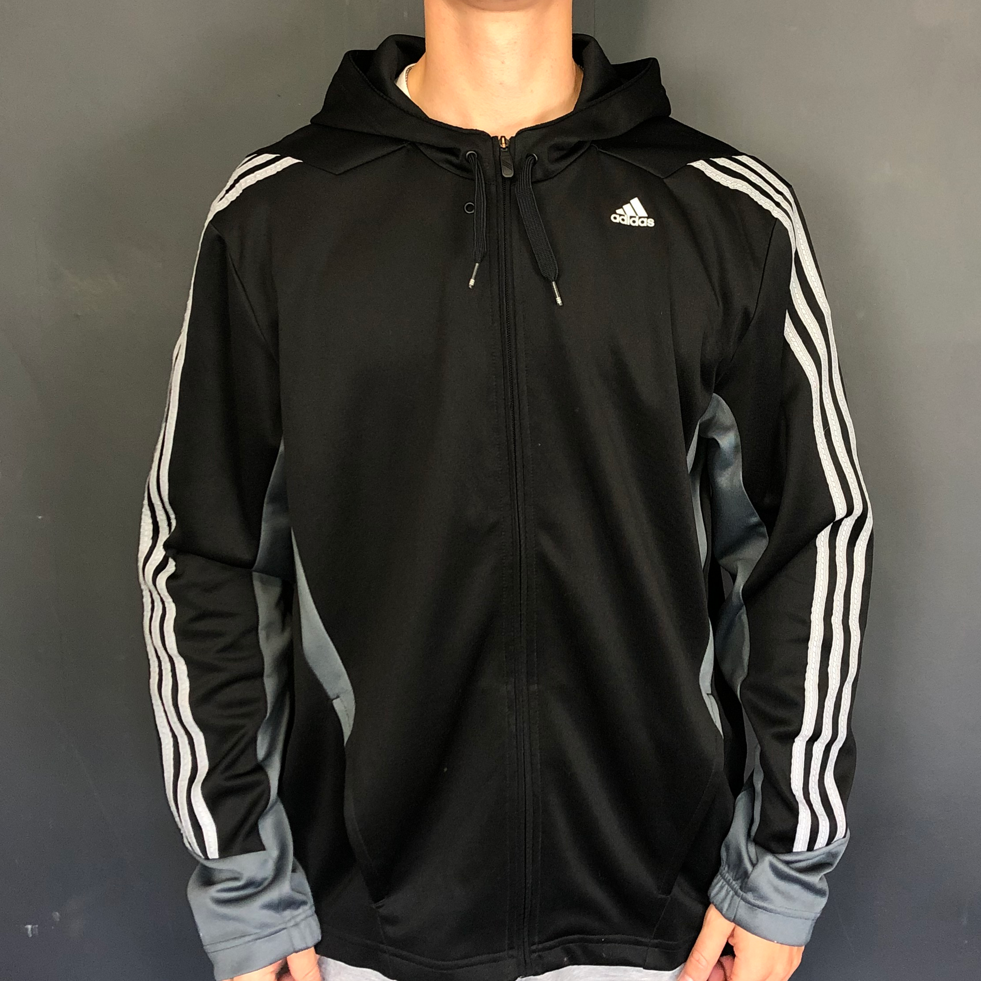 Vintage Adidas Hooded Track Jacket - Large - Vintique Clothing