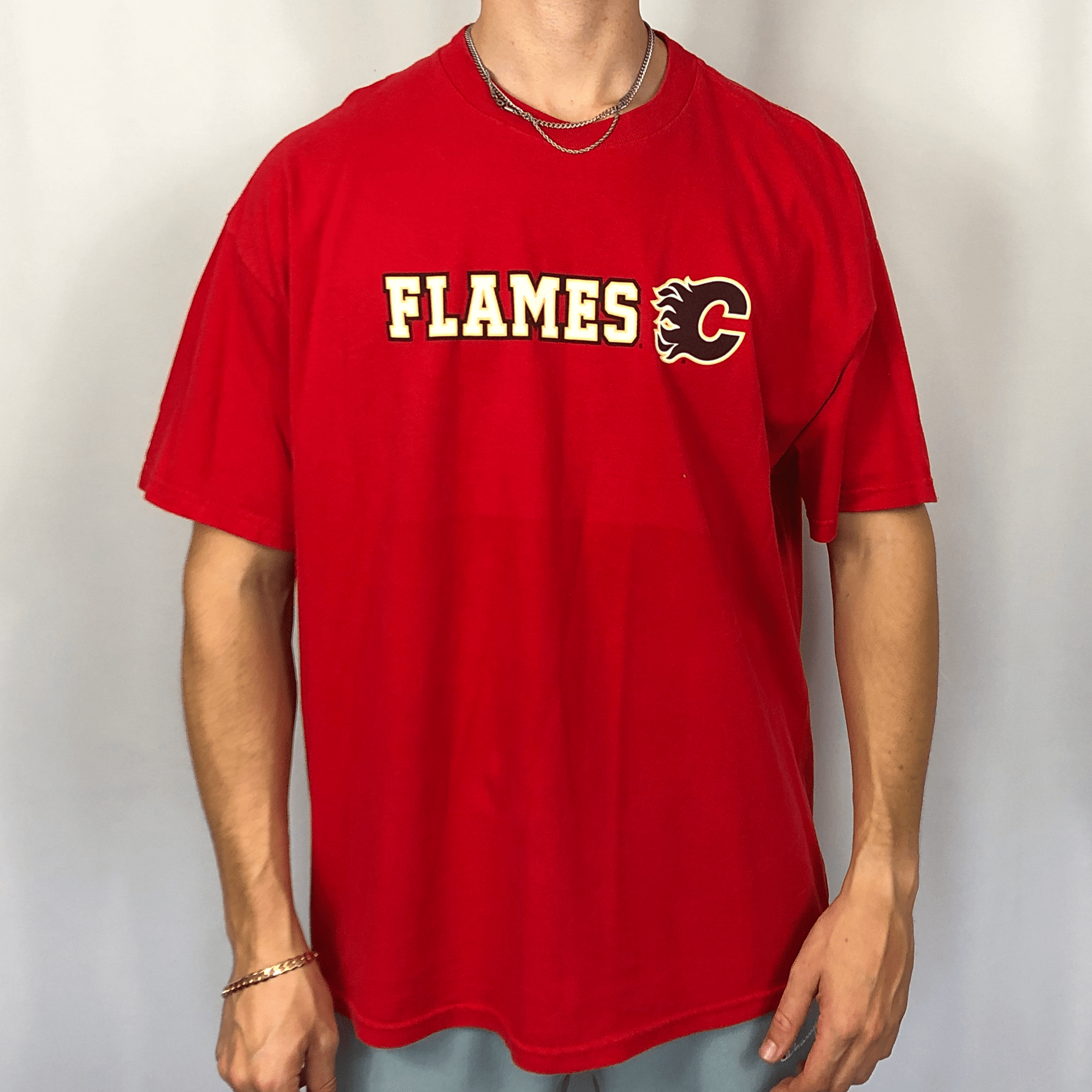 Vintage Oversized Calgary Flames Tee - XL - Vintique Clothing