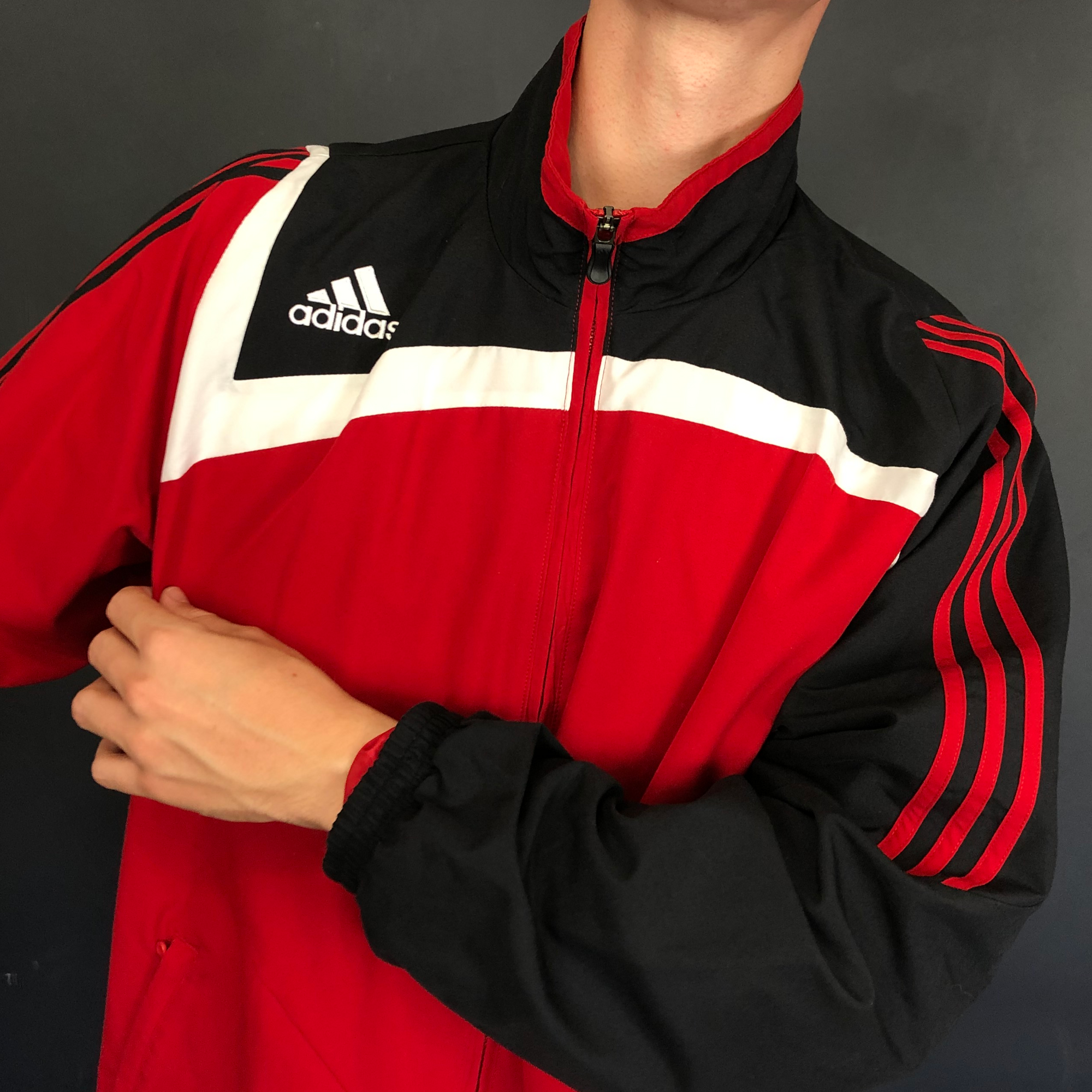 VINTAGE ADIDAS TRACK JACKET - LARGE - Vintique Clothing