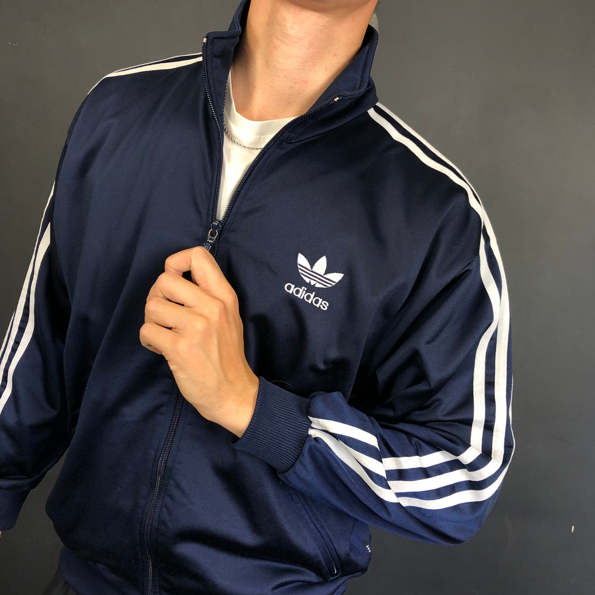 VINTAGE ADIDAS ORIGINALS TRACK JACKET - Large - Vintique Clothing
