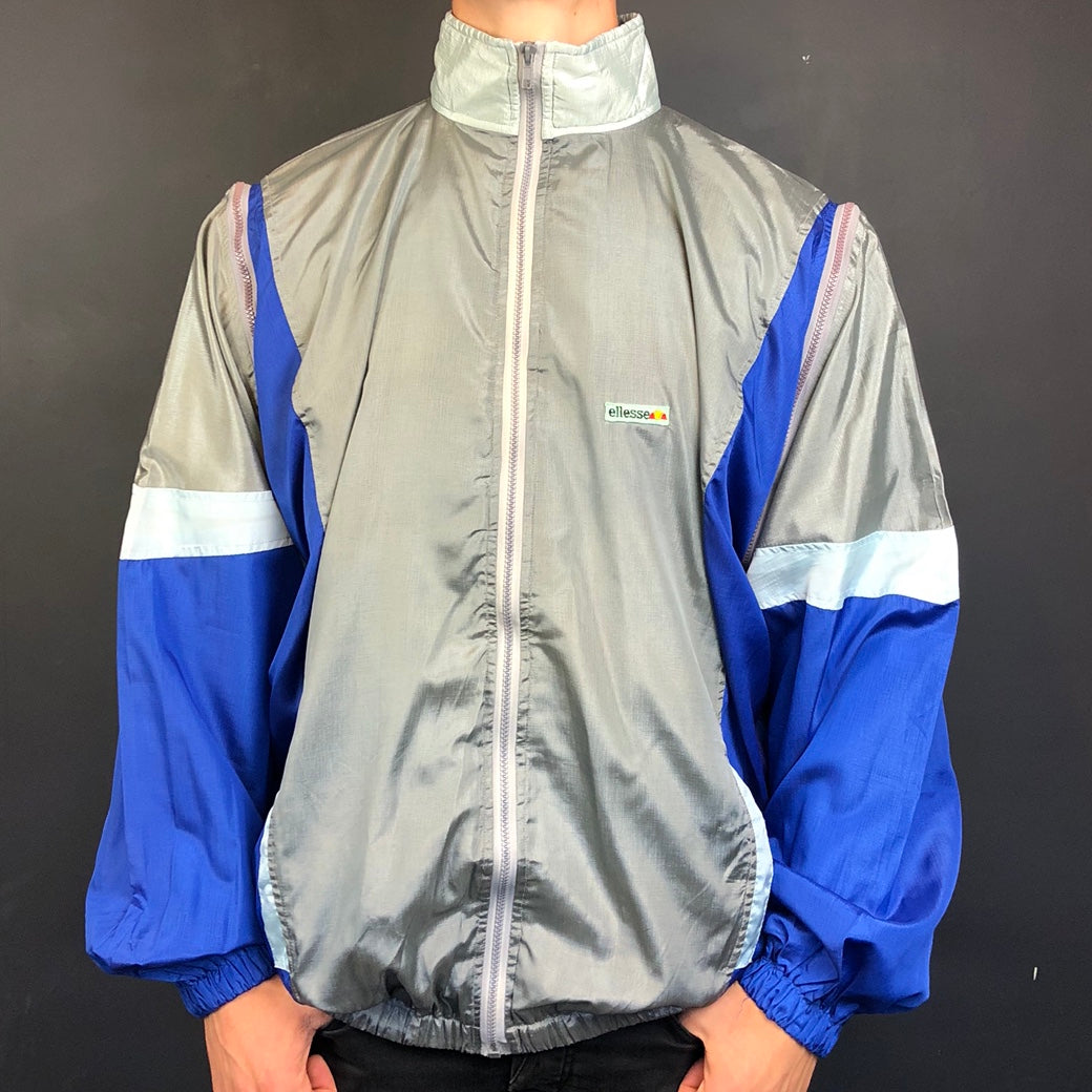 Vintage Ellesse Track Jacket / Shell Jacket with Removable Sleeves - Large