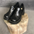 Vintage Chunky Shoes in Shiny Black - Size UK5/EU38 - Vintique Clothing