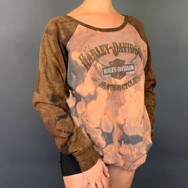 Vintage Harley Davidson Acid Wash Sweatshirt - Women's Large