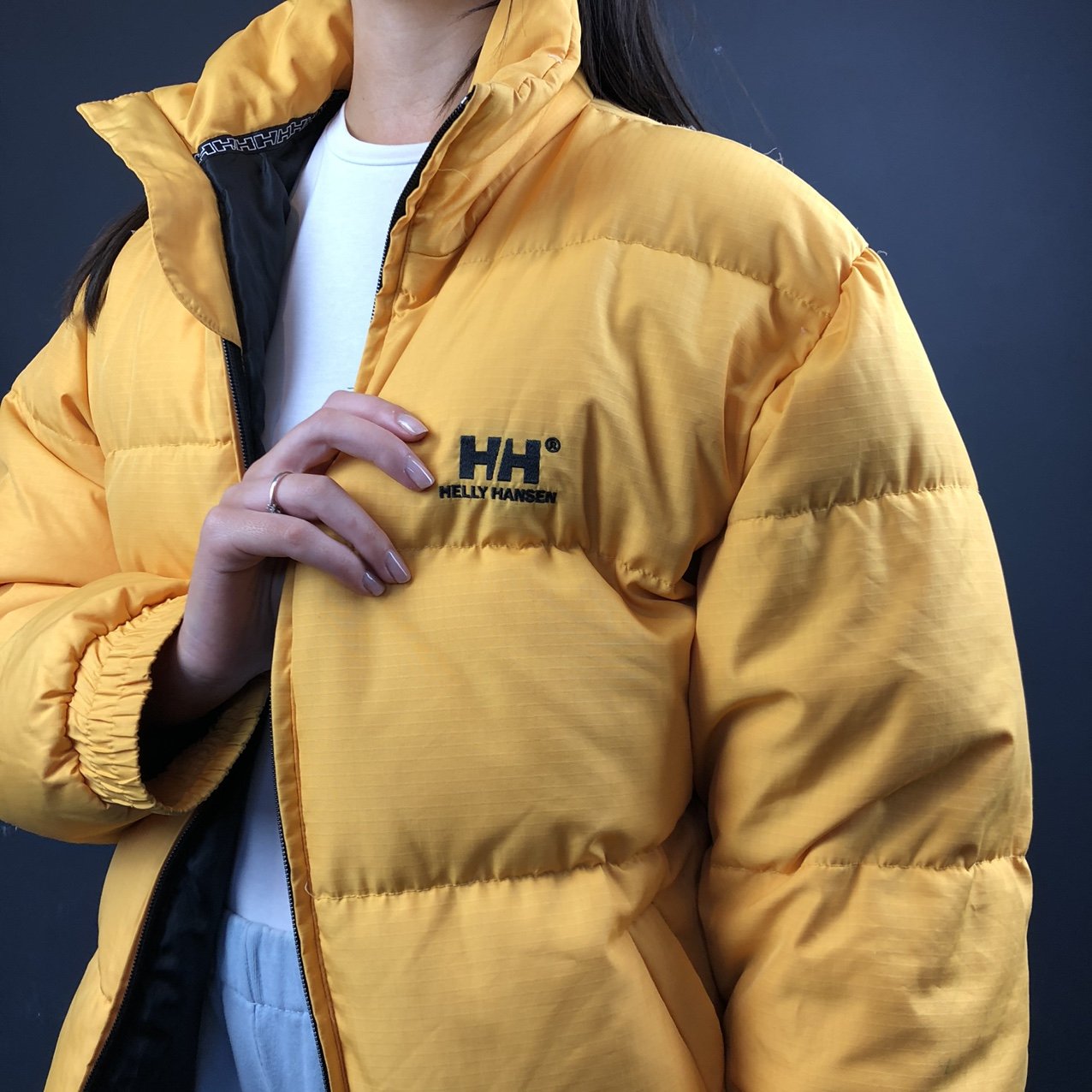 Vintage Helly Hansen Puffer Jacket in Bright Yellow - Women's Medium - Vintique Clothing
