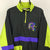 Vintage Reebok 1/4 Zip Sweatshirt in Black, Lime Green & Purple - Men’s Medium/Women’s Large