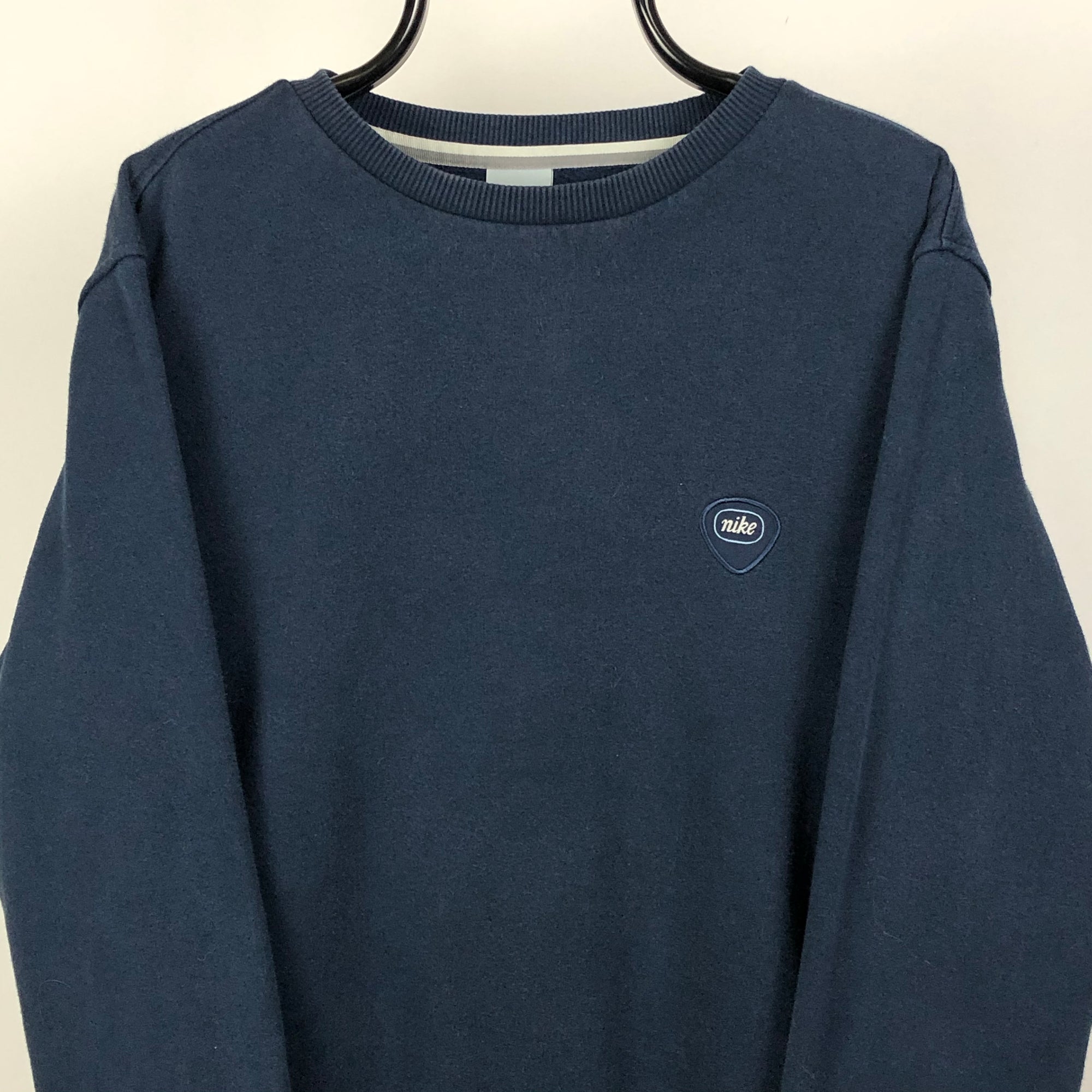 Vintage Nike Embroidered Small Logo Sweatshirt in Navy - Men’s Large/Women’s XL