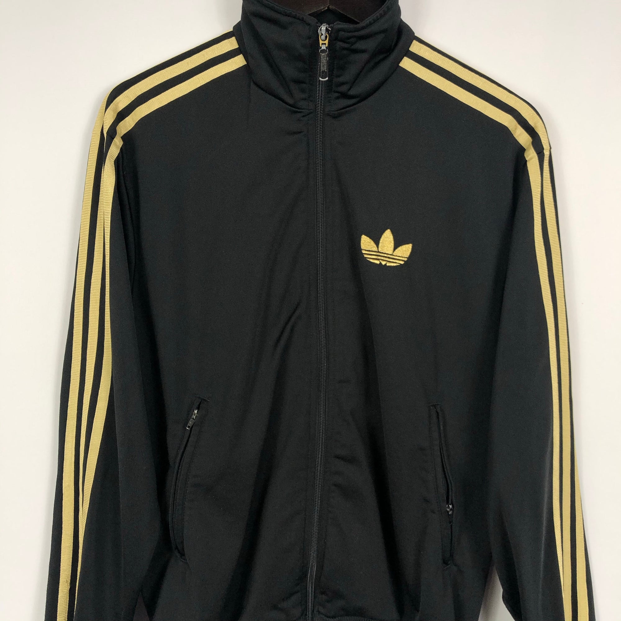 Adidas Track Jacket in Black & Gold - Women’s Medium/Men’s Small