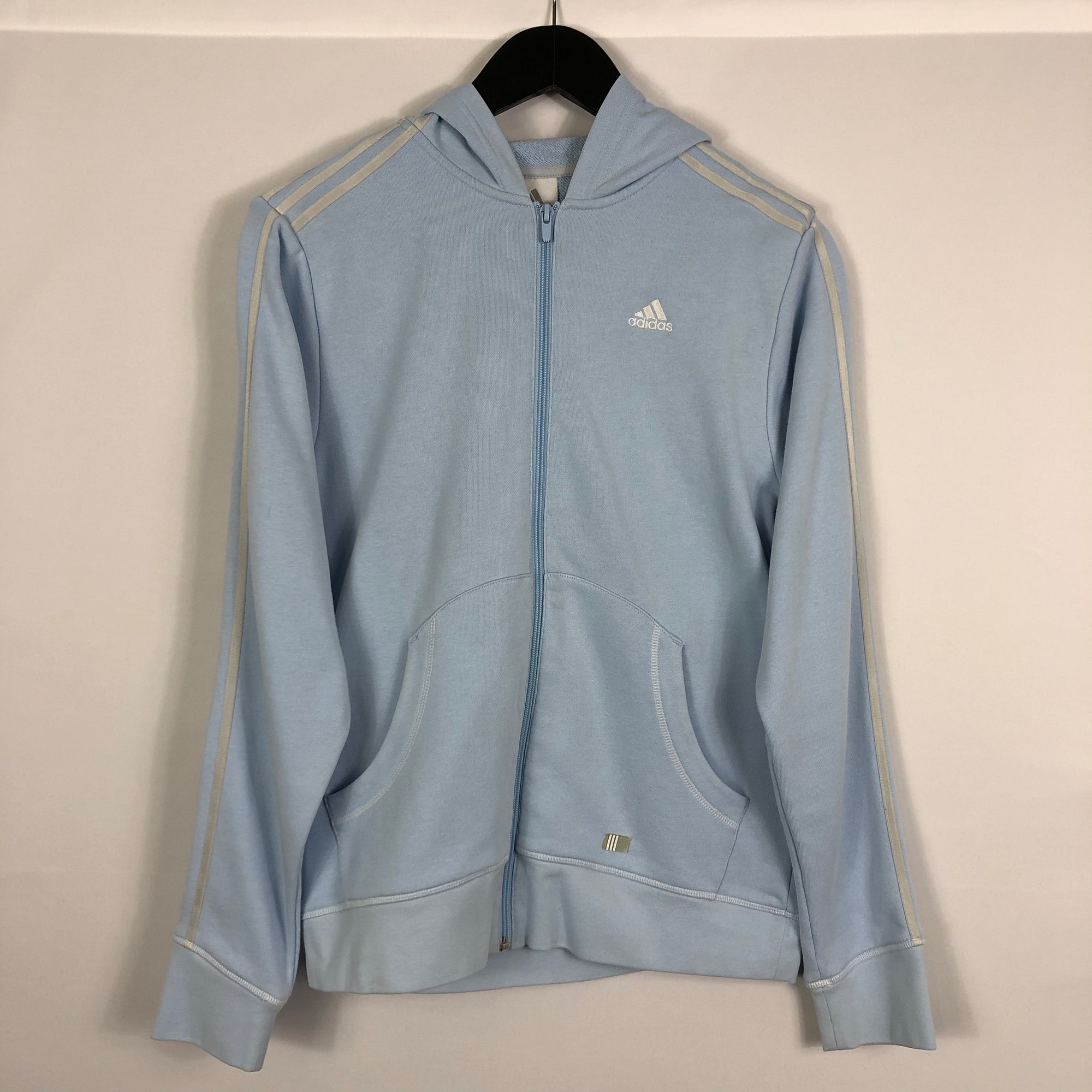 Adidas Zip Up Hoodie in Baby Blue - Small
