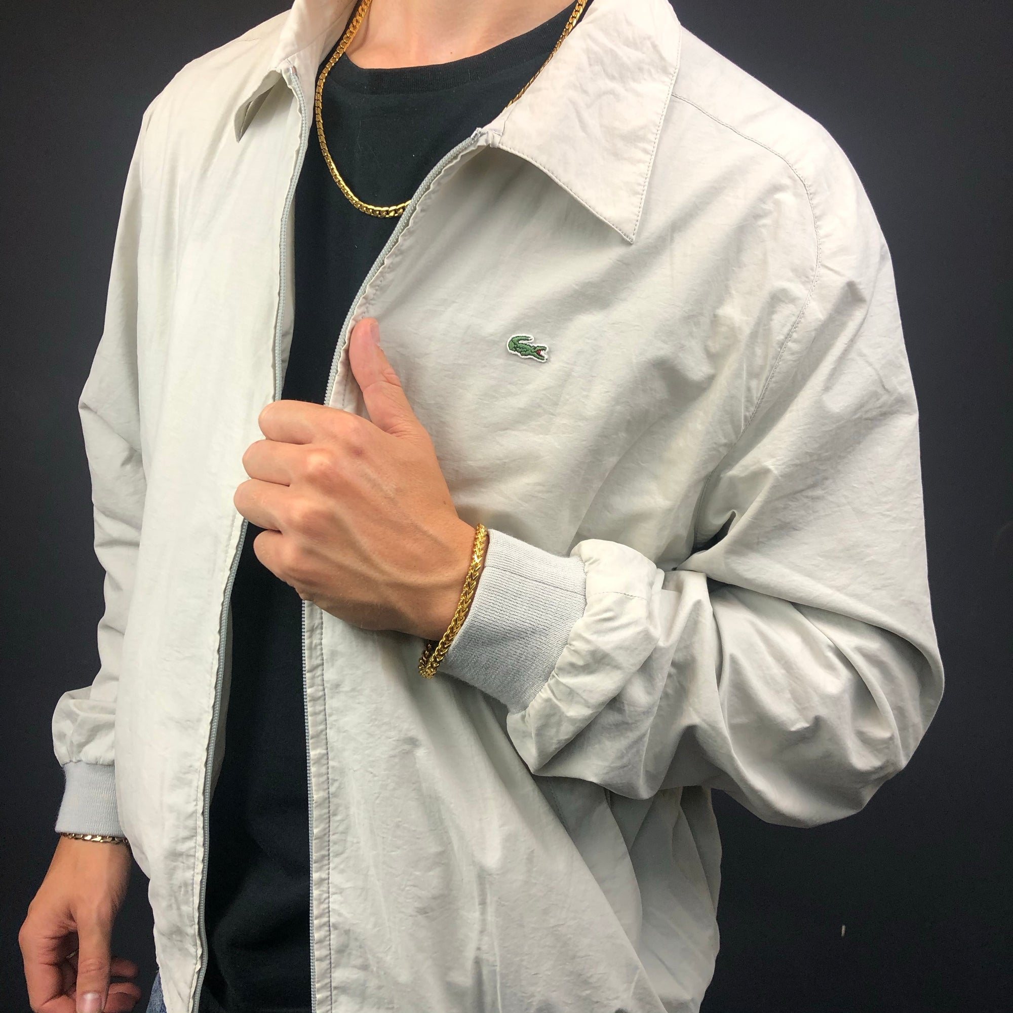 Vintage Lacoste Jacket in White - Large