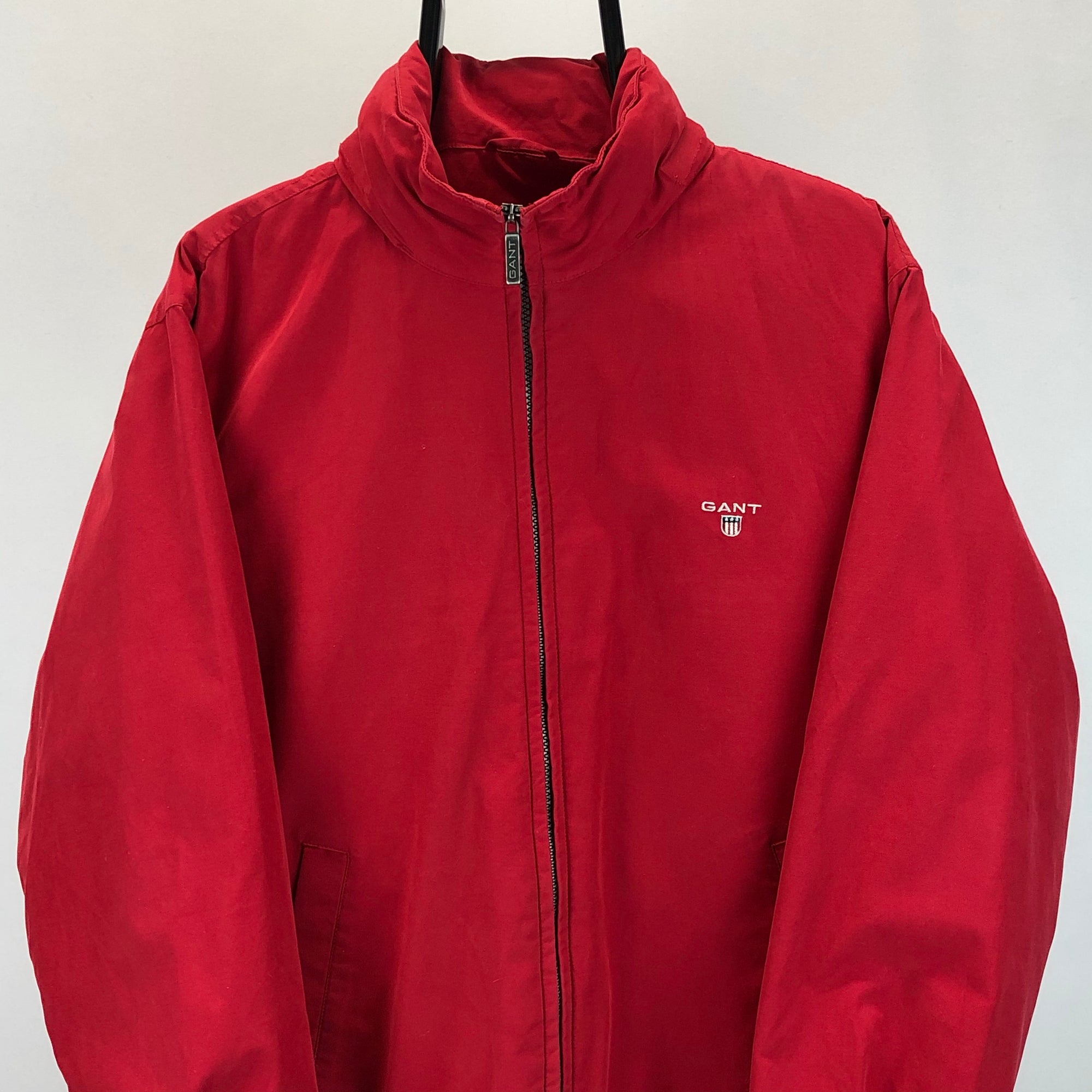 Gant Midlength Jacket With Retractable Hood in Red - Men’s Medium/Women’s Large