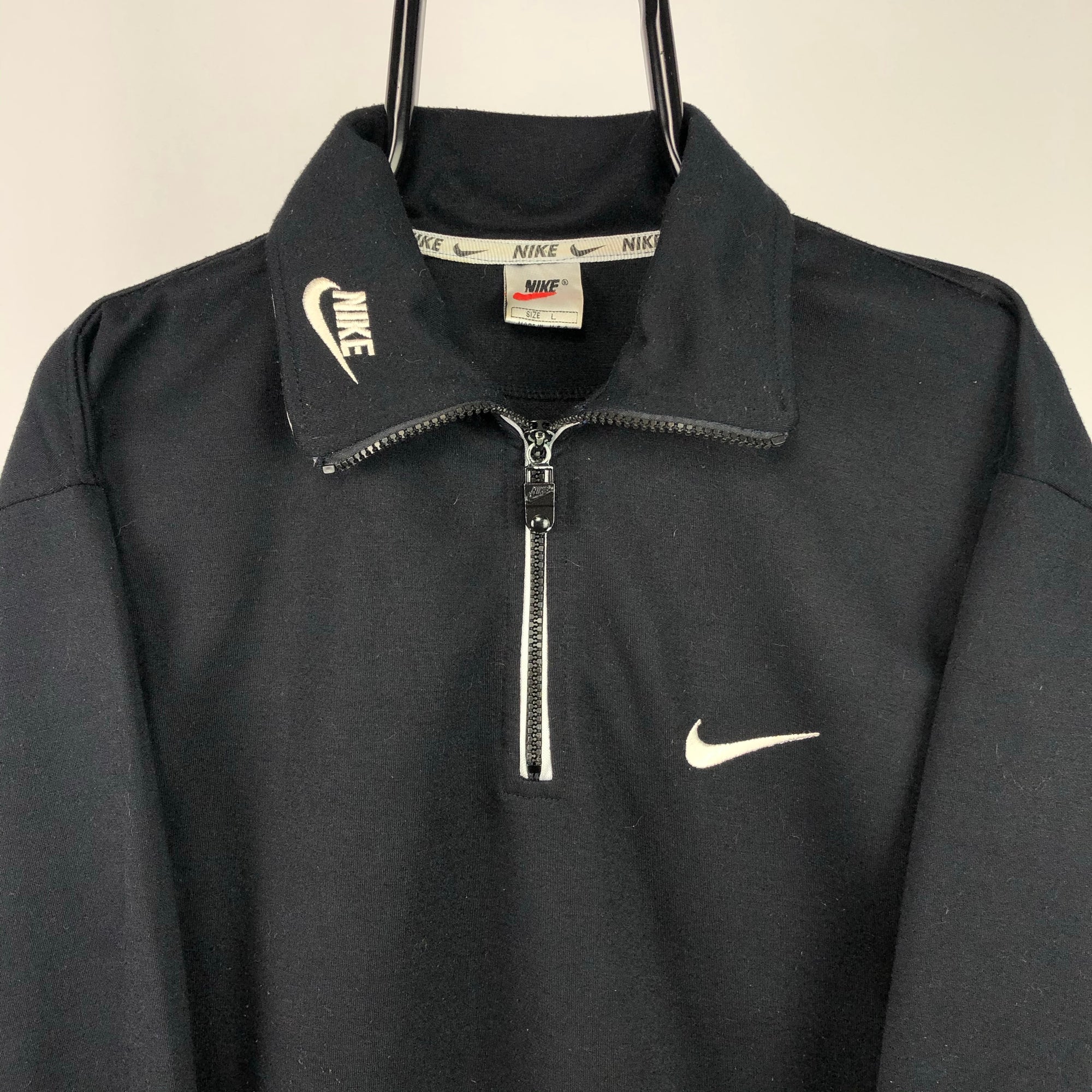 Vintage Nike 1/4 Zip Sweatshirt in Black & White - Men’s Large/Women’s XL