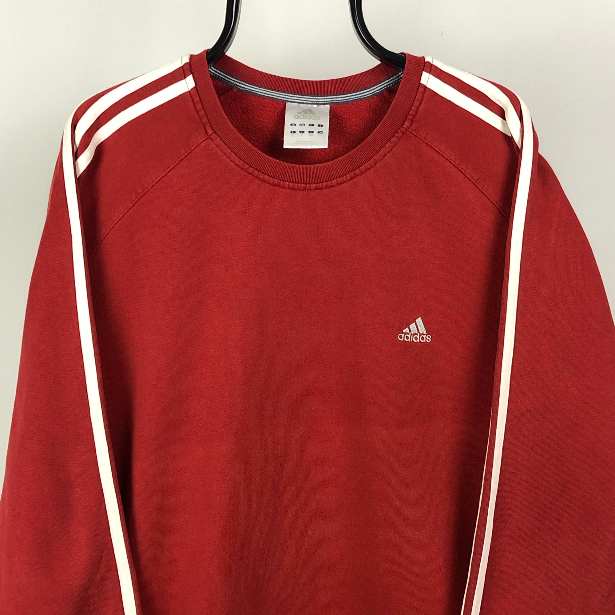 Vintage Adidas Sweatshirt in Red & White - Men’s Large/Women’s XL