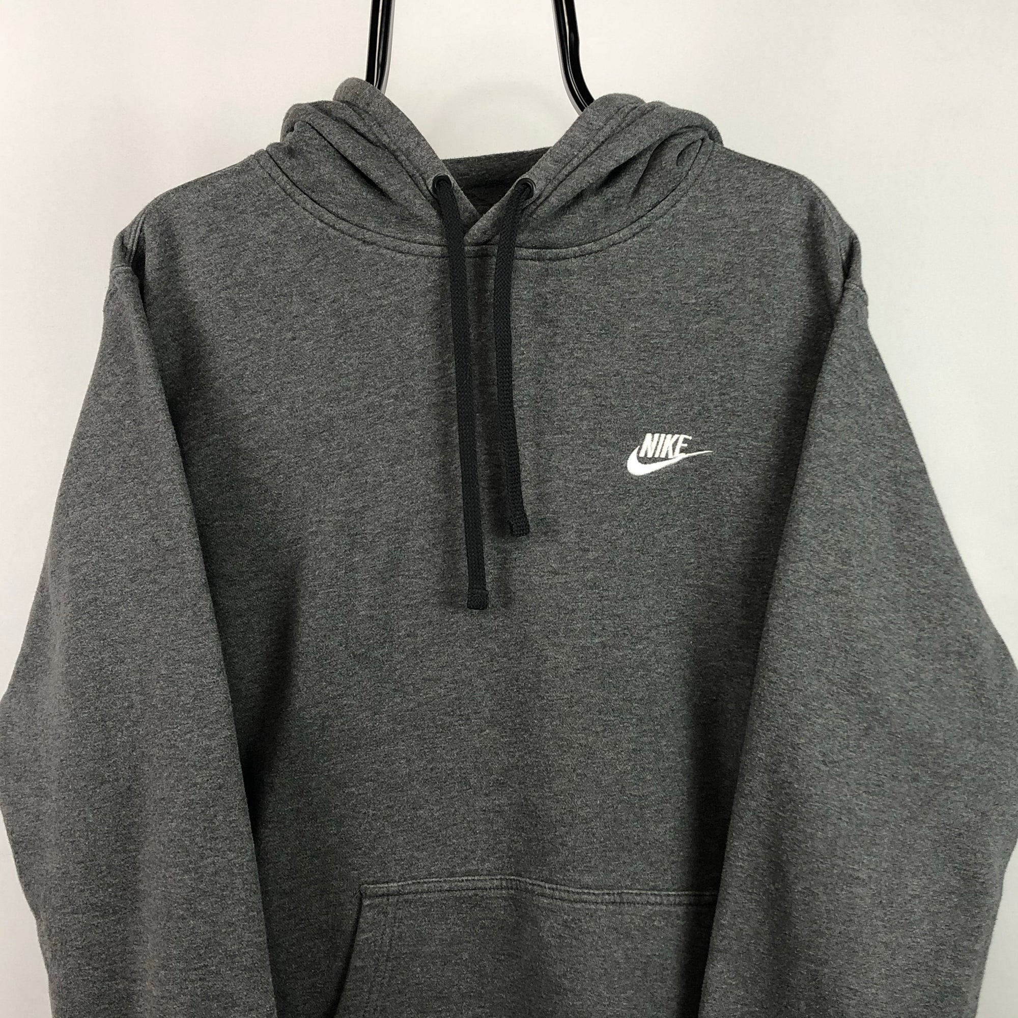 Nike Embroidered Small Logo Hoodie in Grey - Men’s Large/Women’s XL