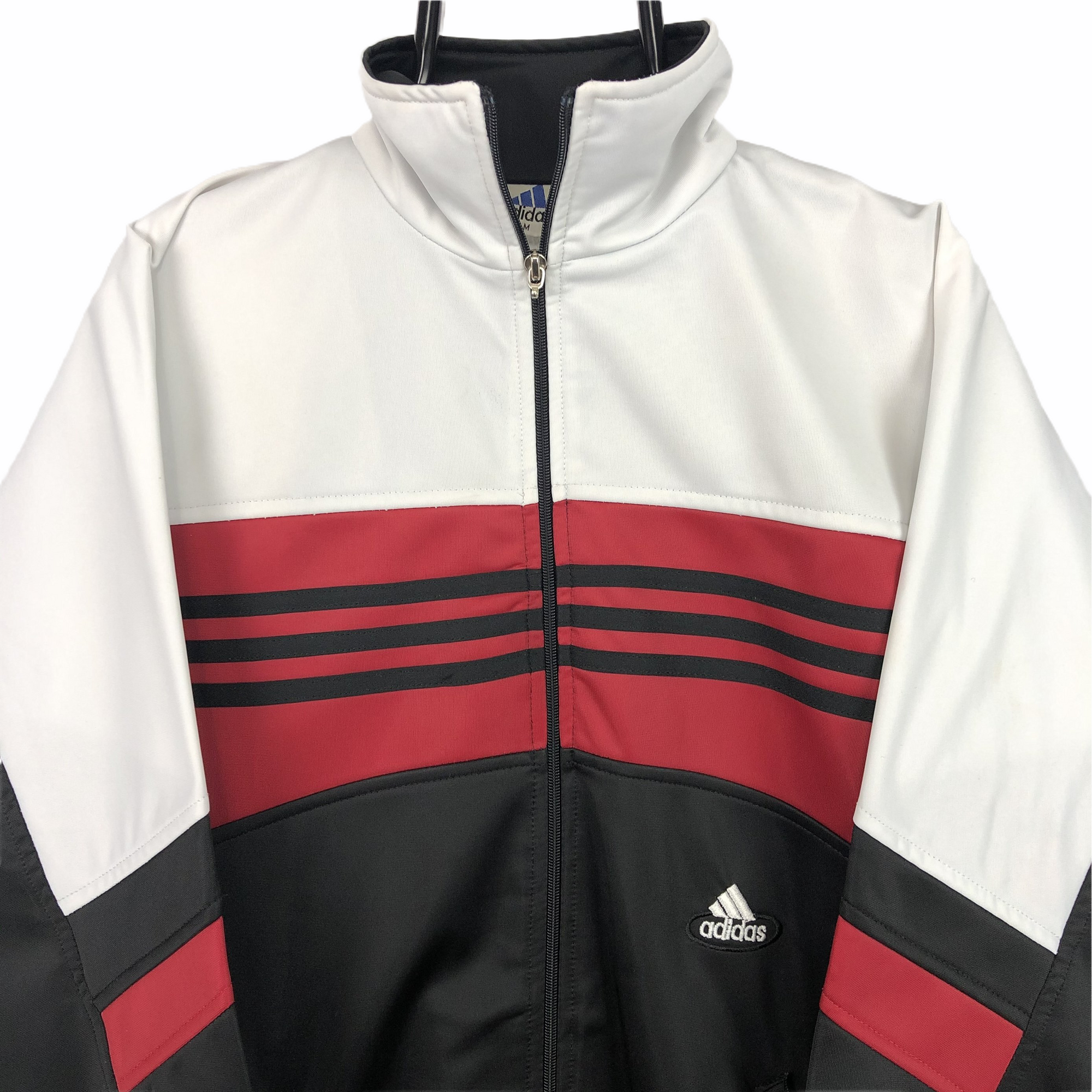 Vintage 90s Adidas Track Jacket in Red, White & Black - Men's Medium/Women's Large