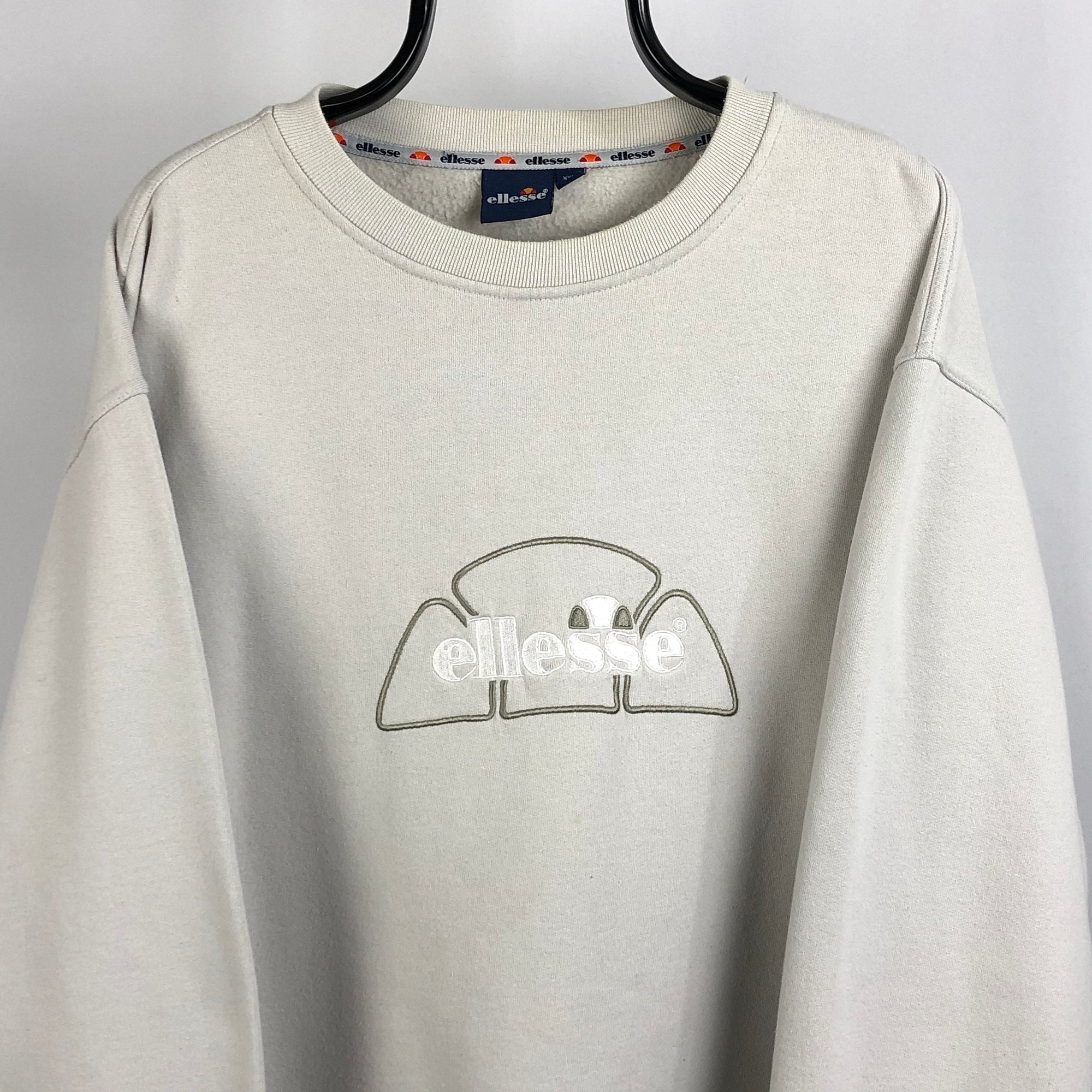 Vintage Ellesse Spellout Sweatshirt in Stone - Men’s XL/Women’s XXL