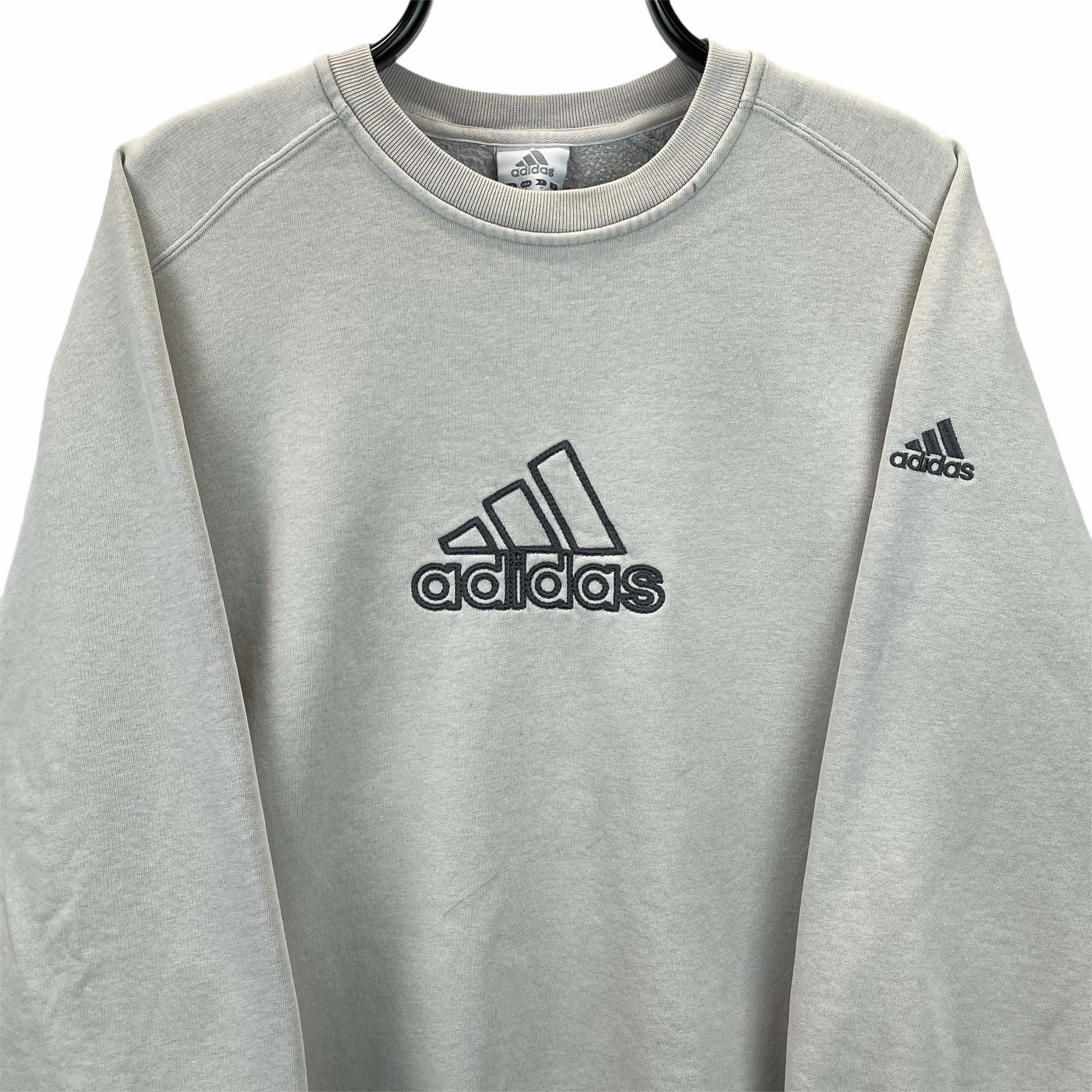 Vintage Adidas Spellout Sweatshirt in Beige - Men's Large/Women's XL