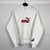 Vintage Puma Spellout Hoodie in White - Small