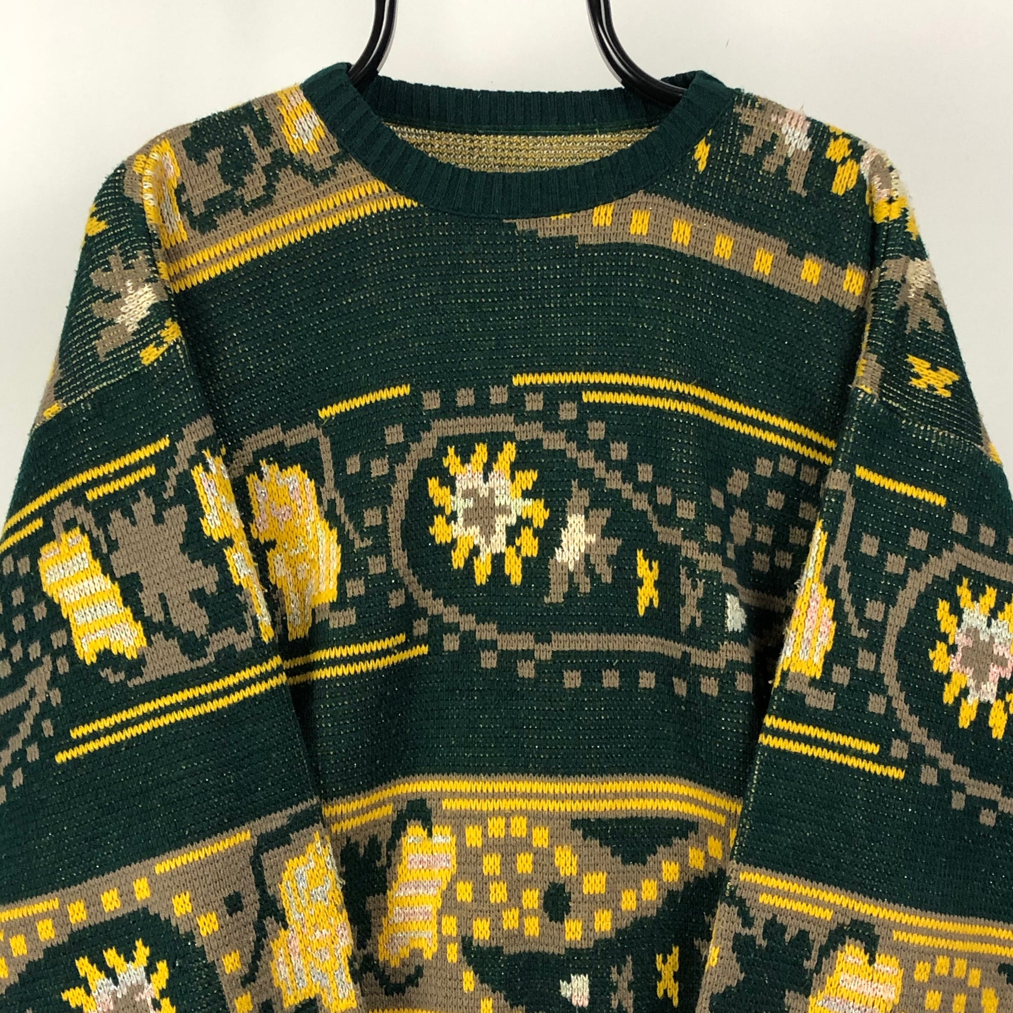 Vintage Green Patterned Sweater - Men’s Small/Women’s Medium