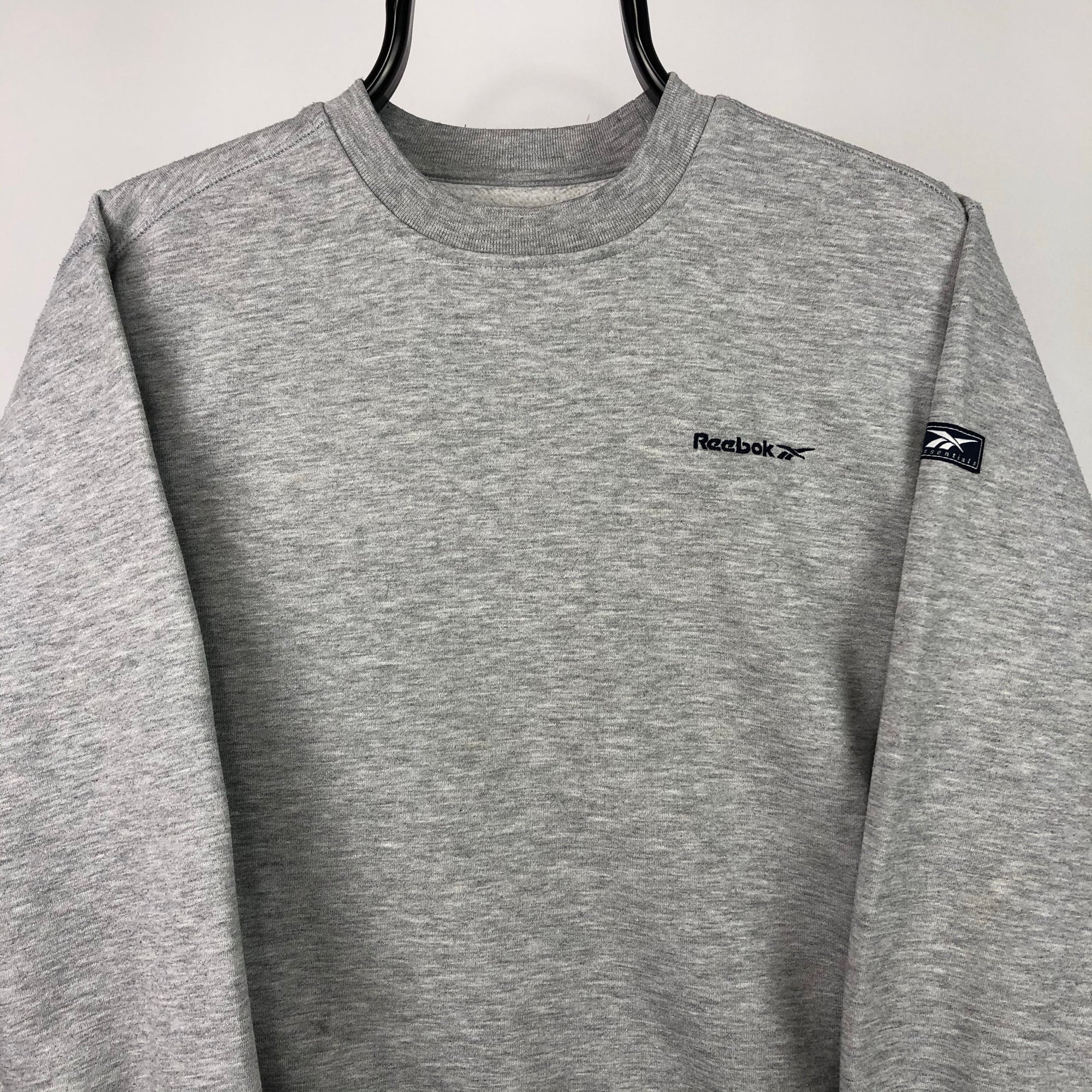 Vintage 90s Reebok Small Spellout Sweatshirt in Grey - Men’s XS/Women’s Small