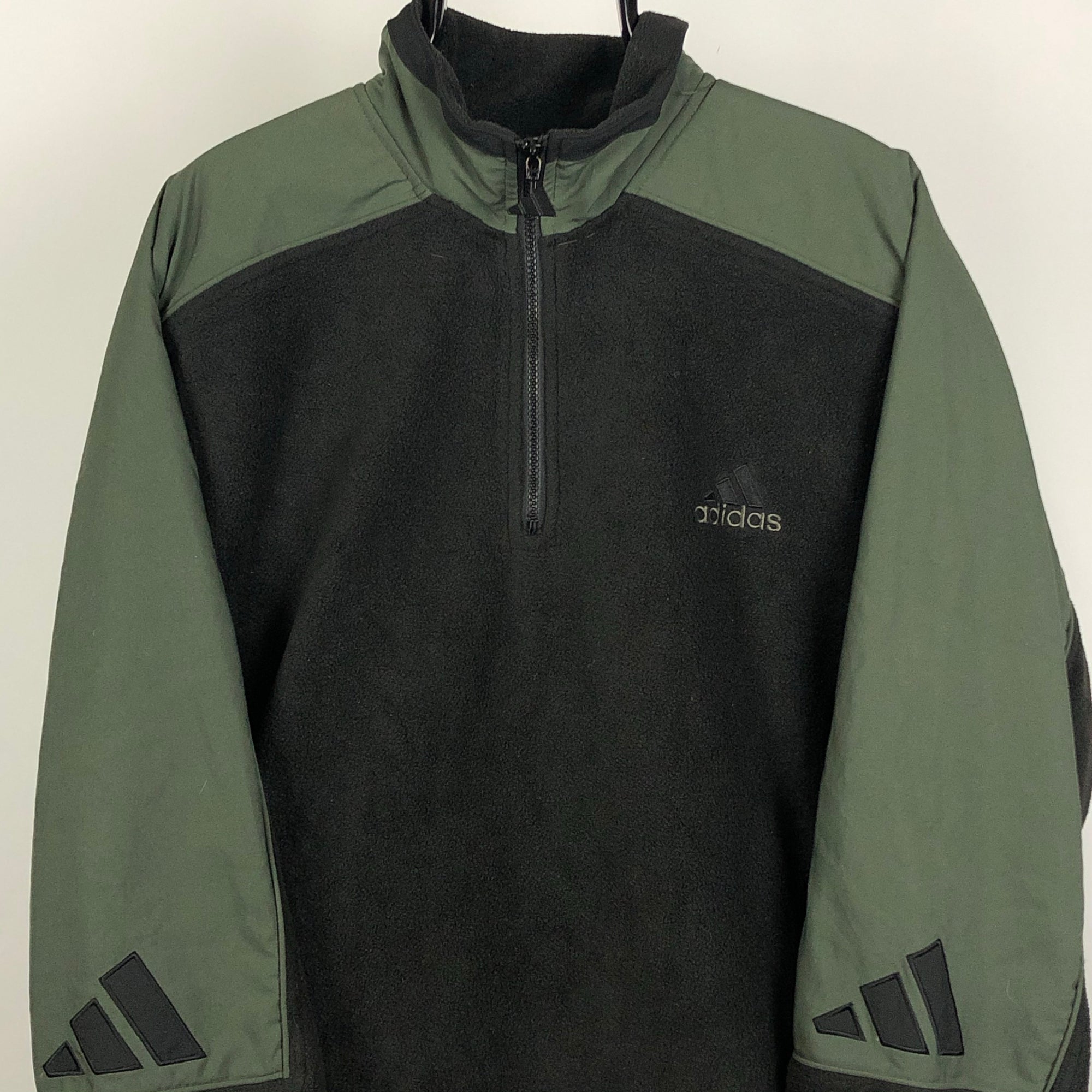 Vintage Adidas Fleece in Black & Forest Green - Men’s XL/Women’s XXL