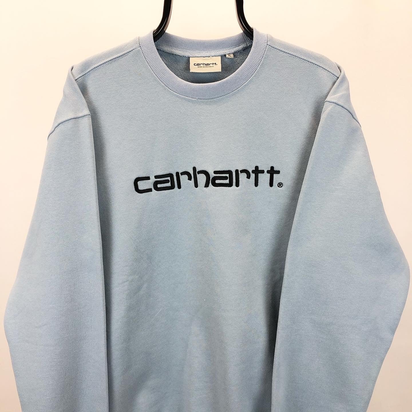 Carhartt Spellout Sweatshirt in Baby Blue - Men's Large/Women's XL