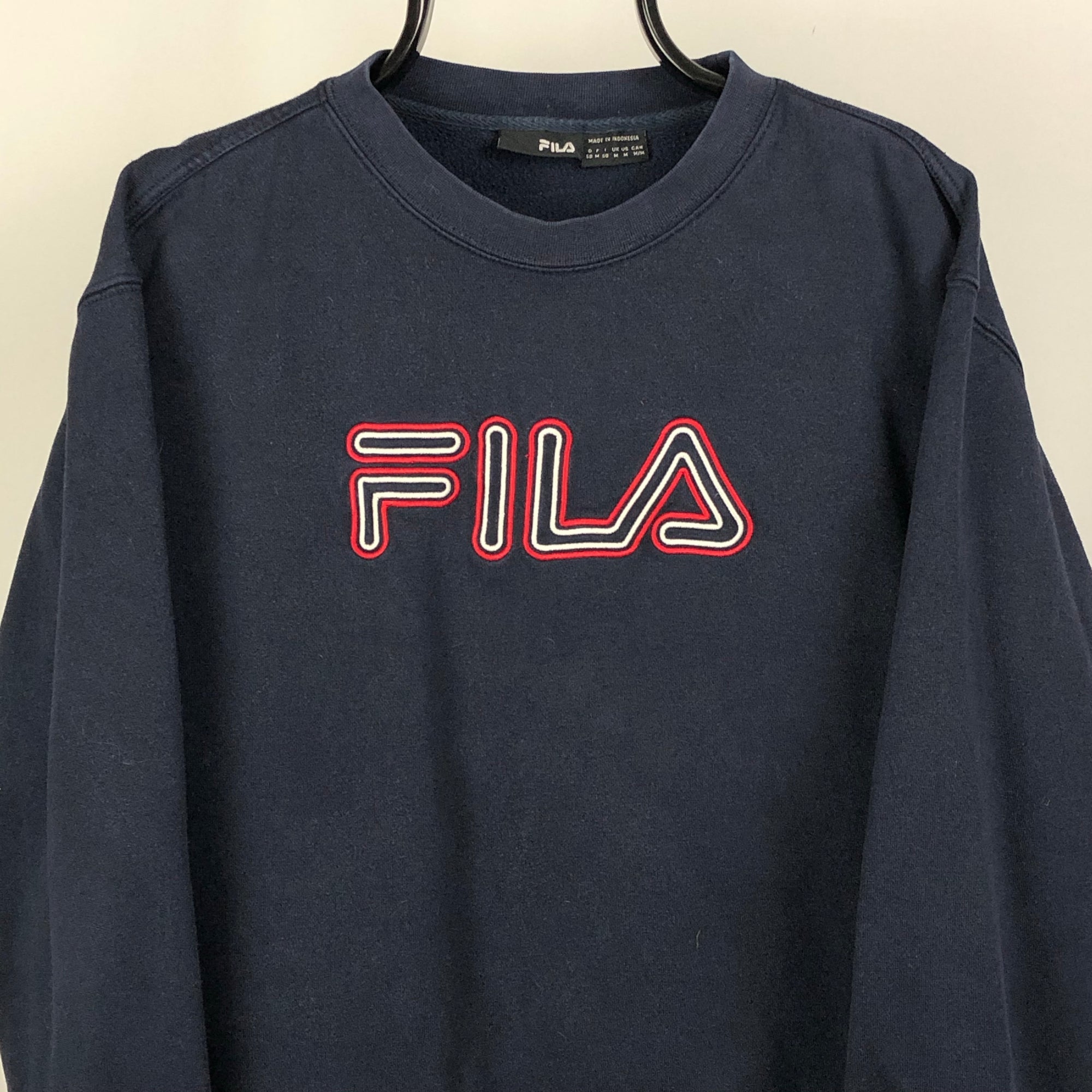 Vintage Fila Sweatshirt in Navy - Men’s Small/Women’s Medium