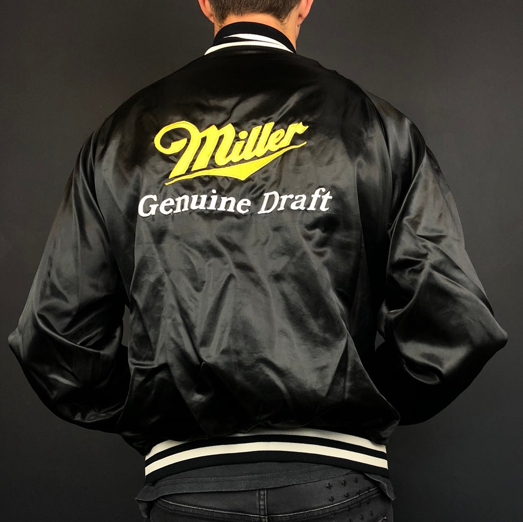 Vintage Miller Genuine Draft Bomber Jacket - Large
