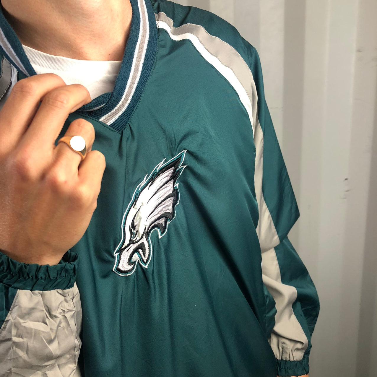 Vintage Philadelphia Eagles NFL Nylon Sweatshirt - Large