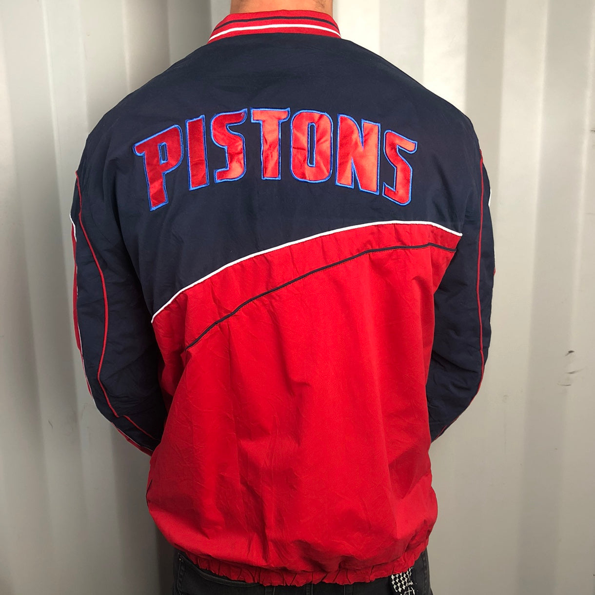Vintage Detroit Pistons NBA Nylon Sweatshirt - Large