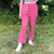 Vintage Relaxed Lightweight Trousers in Salmon Pink - Small
