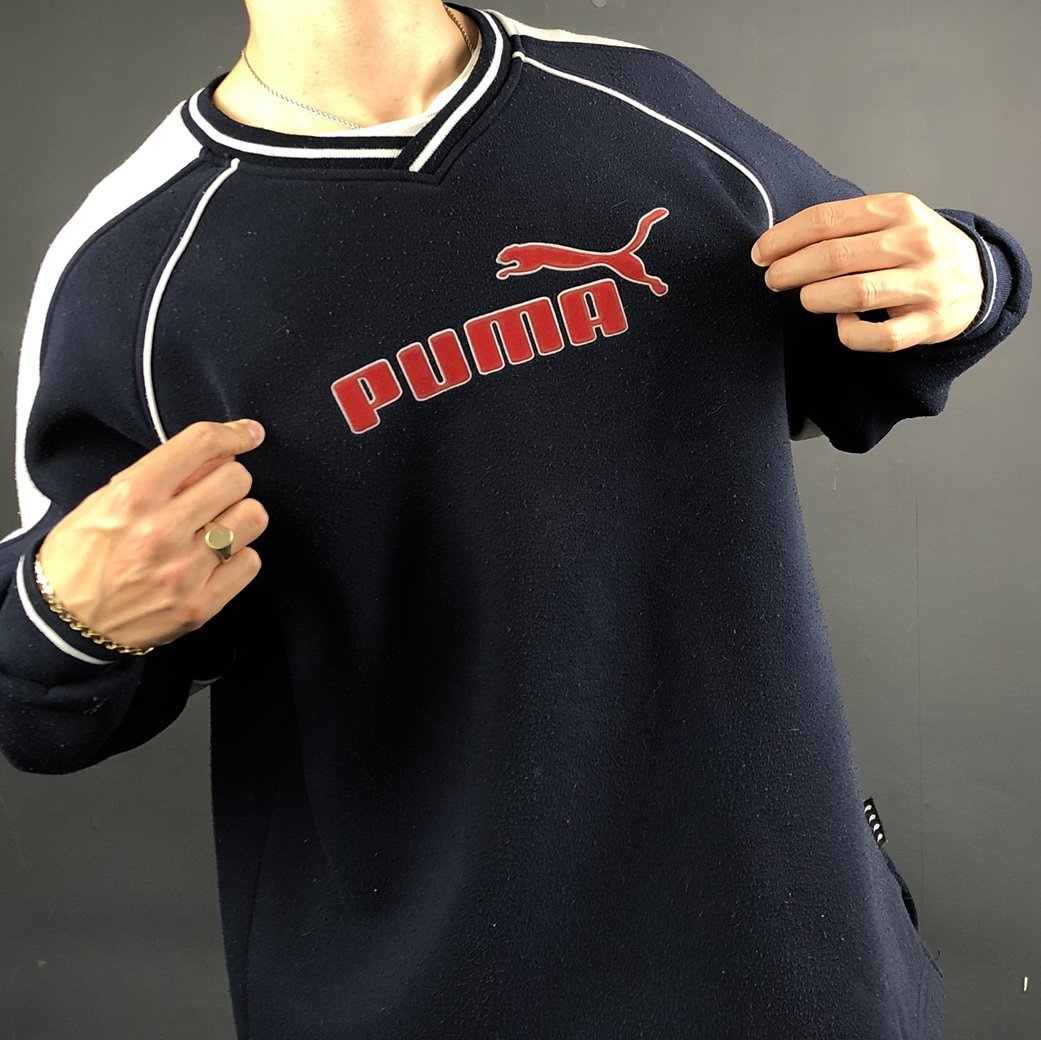 Vintage Puma Spellout Sweatshirt - XL - Vintique Clothing
